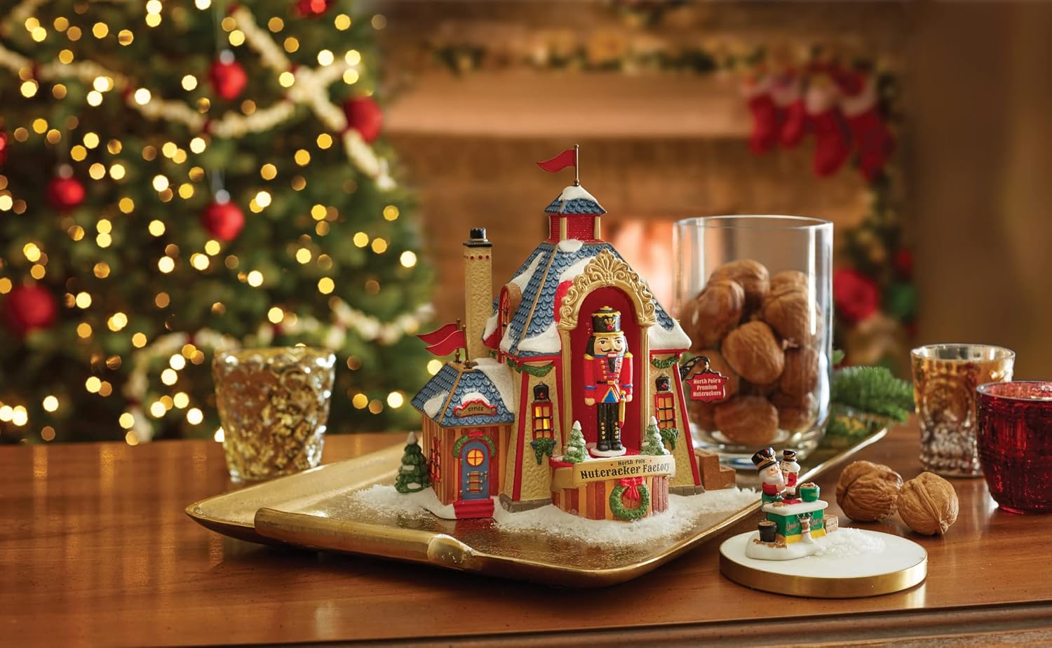 Department 56 North Pole Village Nutcracker Factory Animated Light Building