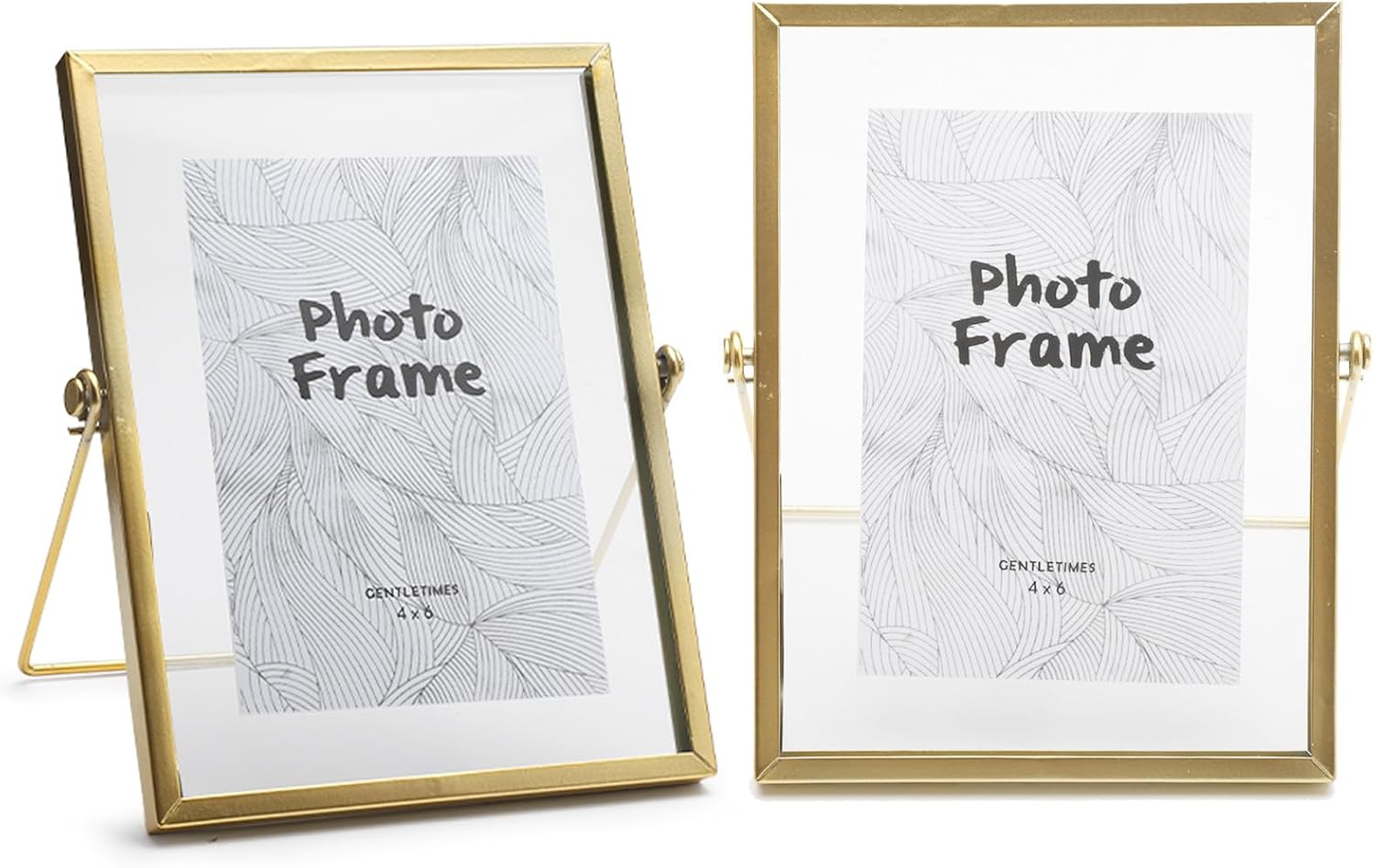 Golden Picture Frame with Double-Sided Glass Display