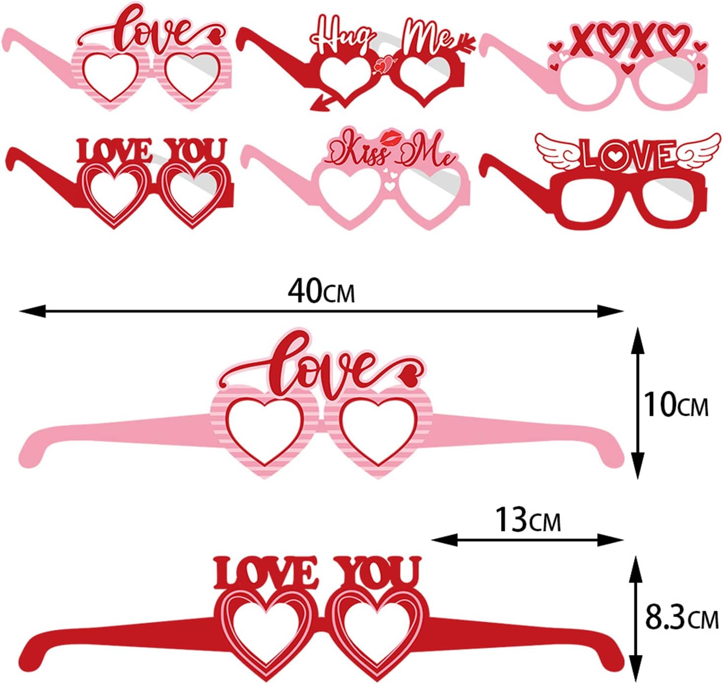 Heart Shaped Eyeglasses Valentines Day Photo Booth Props