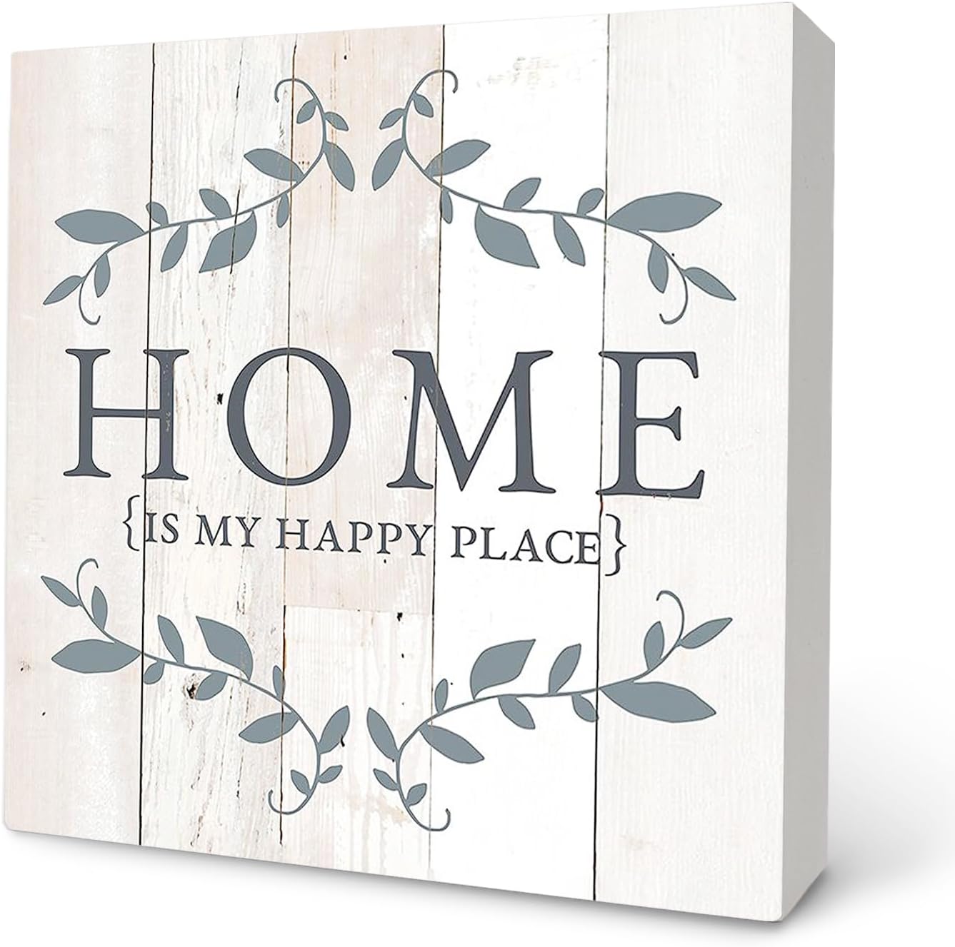 Knibeo Home Sign My Happy Place Wooden Plaque 5x5 Inch