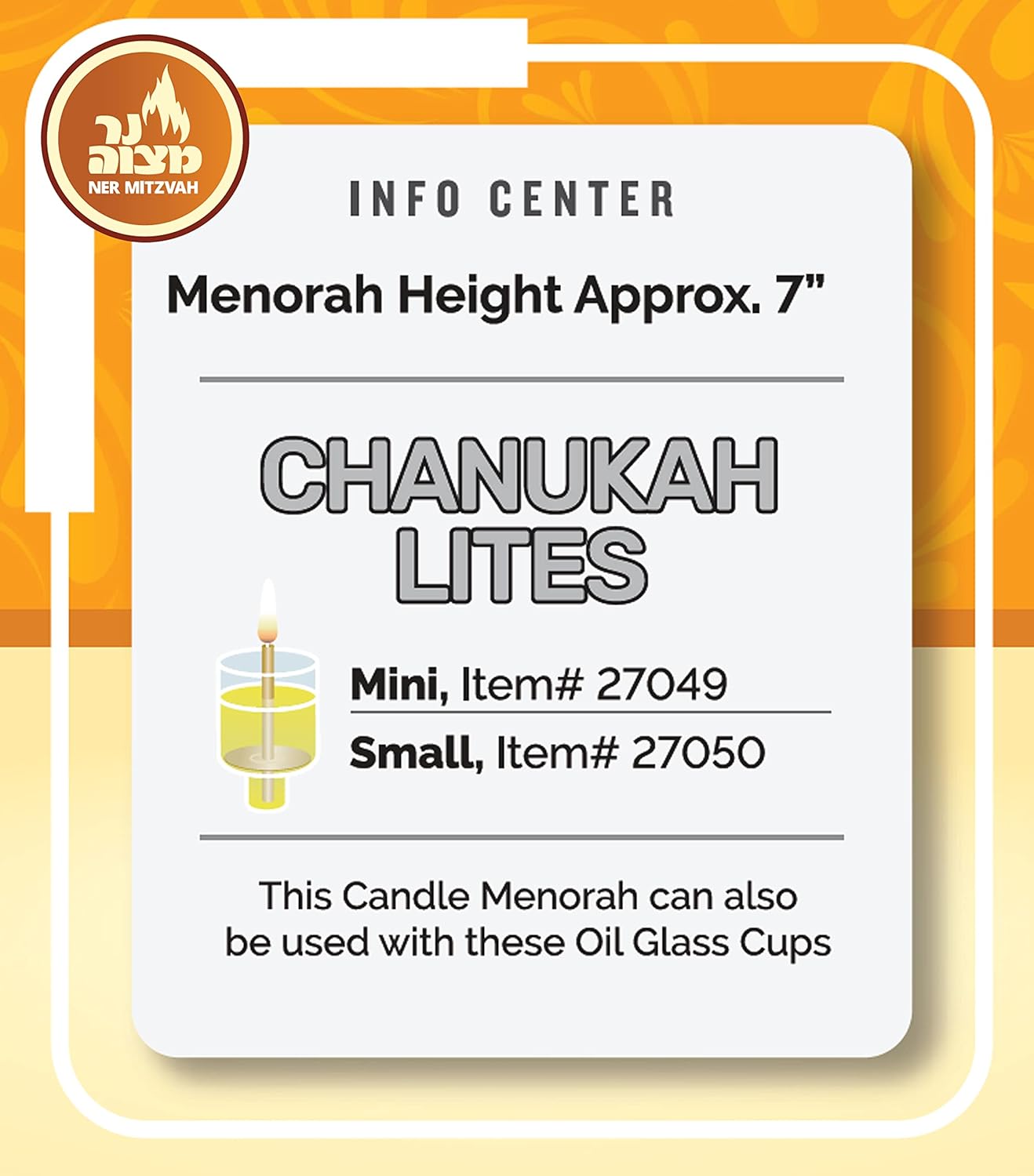Ner Mitzvah Silver Plated Candle Menorah with Curved Branches