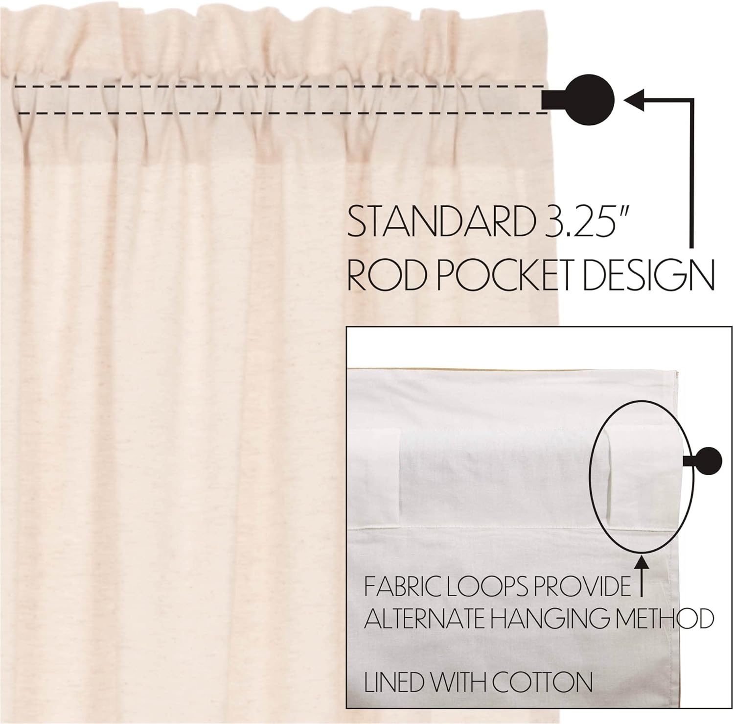 VHC Brands Simple Life Flax Window Curtain Swag Set of 2