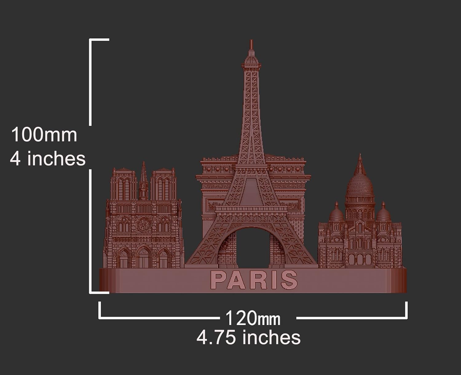 St Louis 3D City Model Statue Decoration 4 Inch White