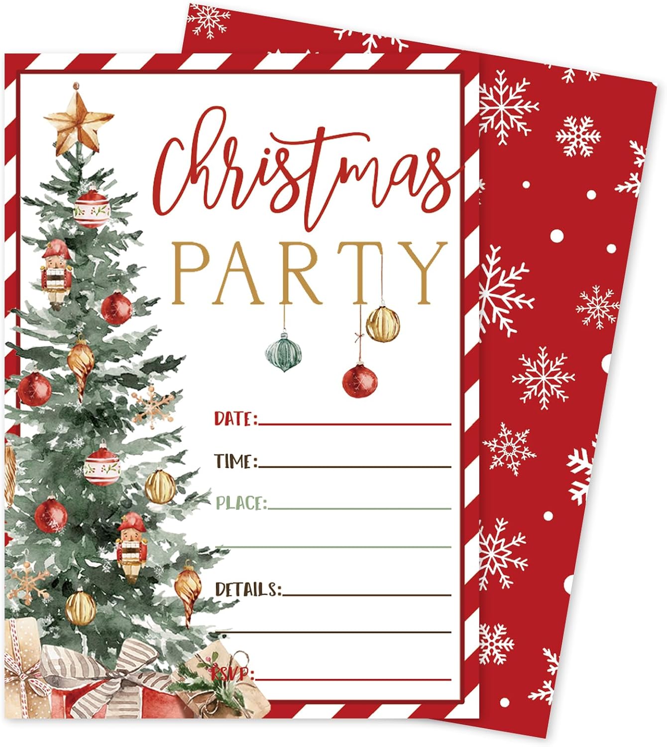 Whaline 25 Set Christmas Invitations with Envelopes and Stickers