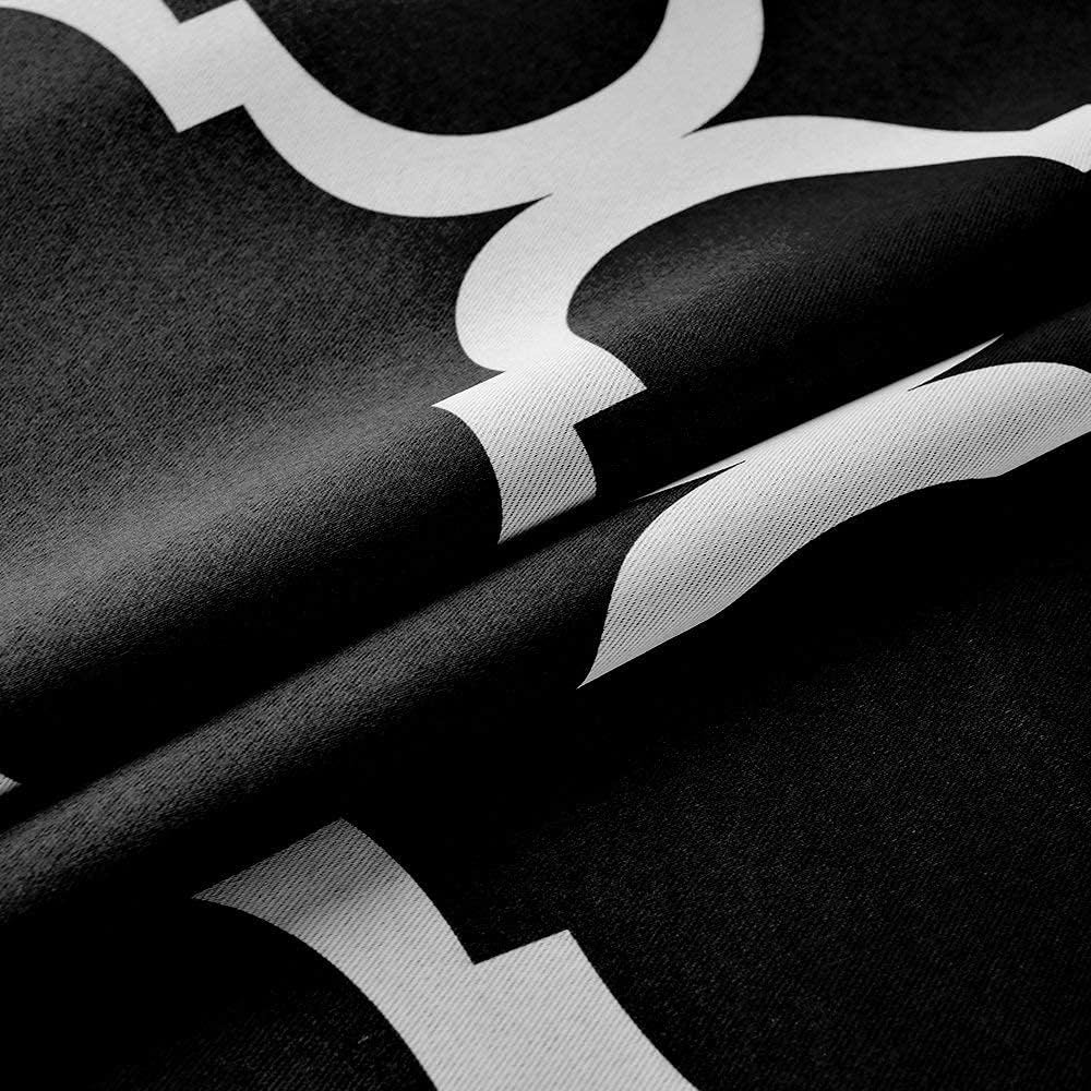 Melodieux Moroccan Print Curtain Valance 52x18 Black 1 Panel