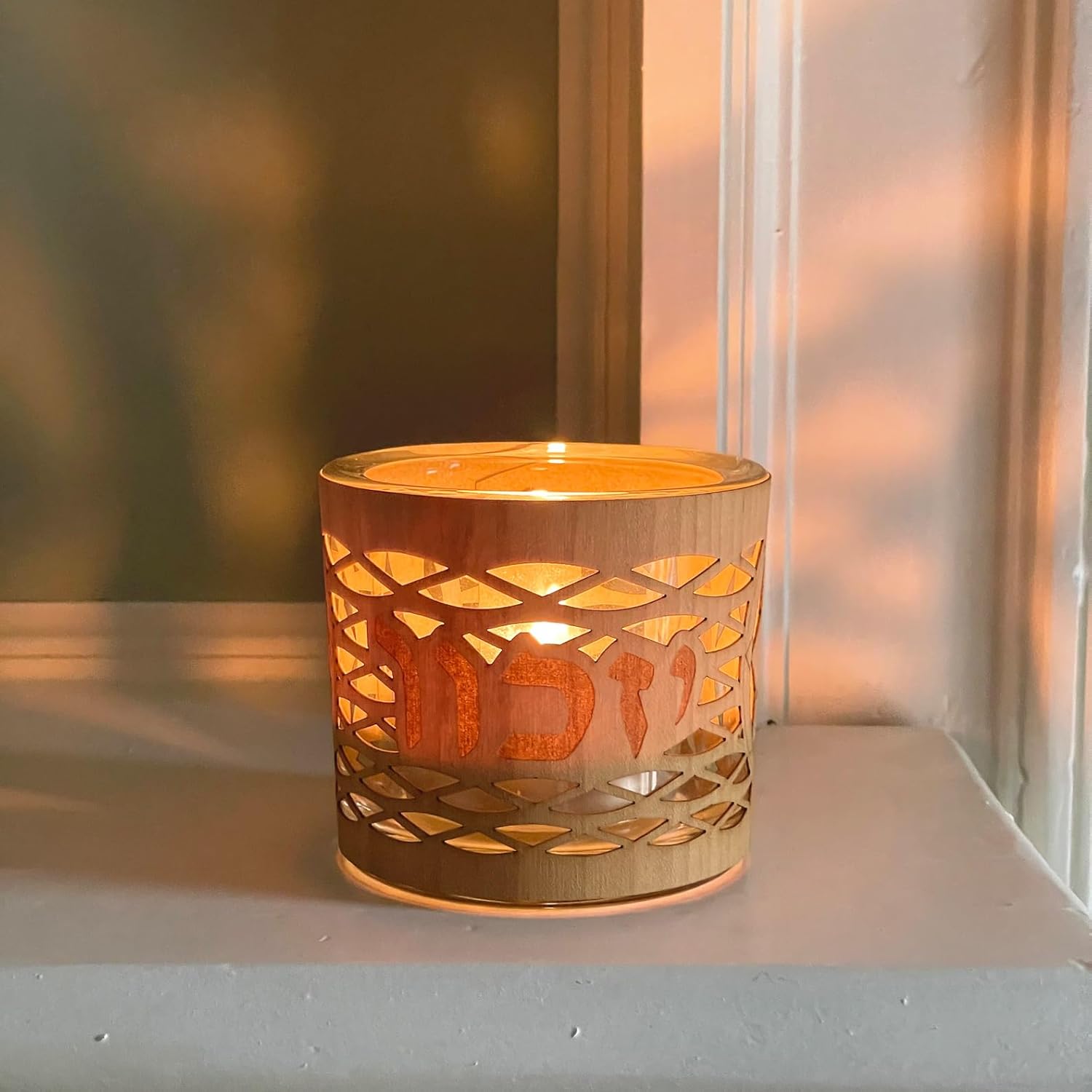 Yahrzeit Candle Holder with Star of David Design