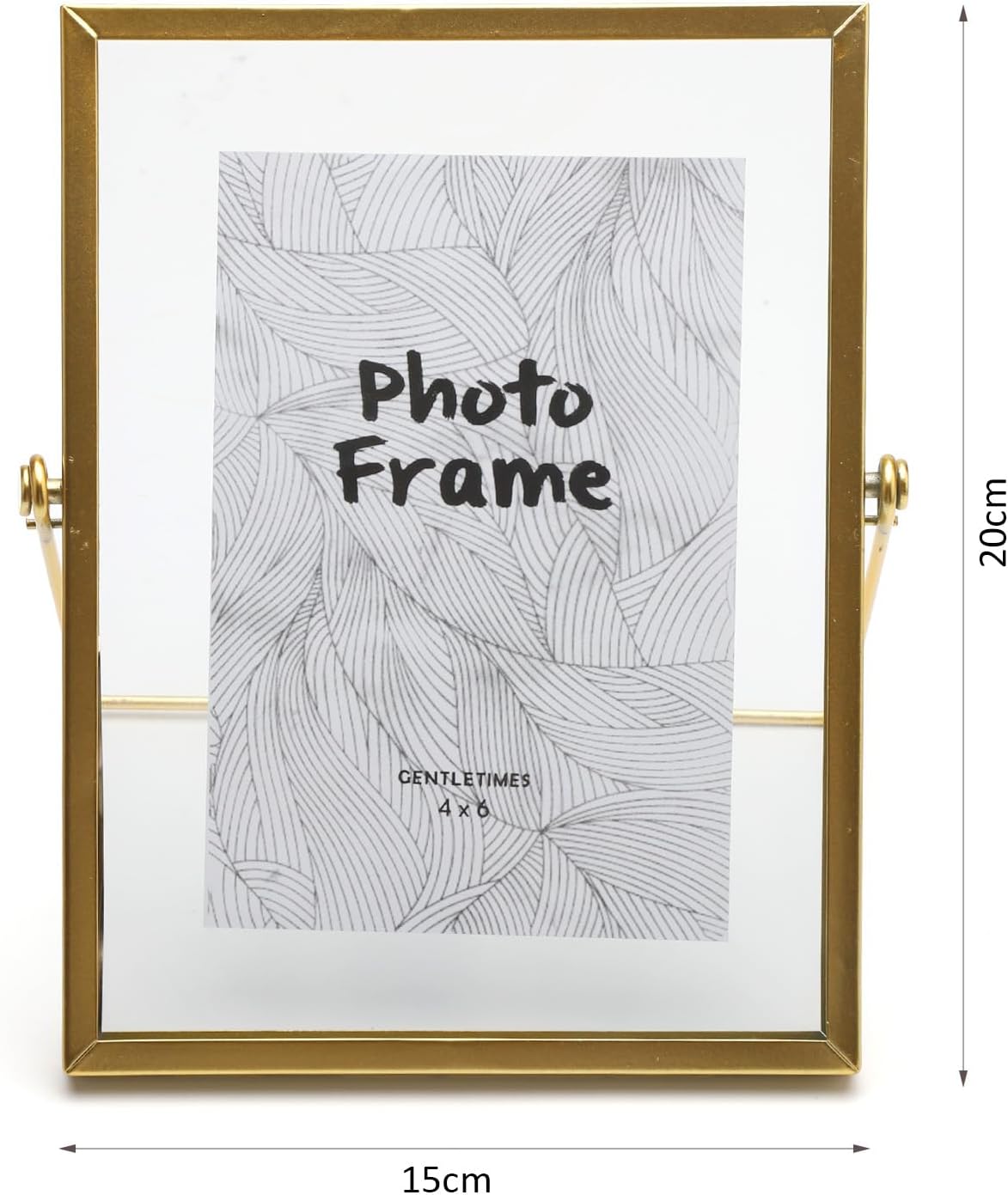 Golden Picture Frame with Double-Sided Glass Display