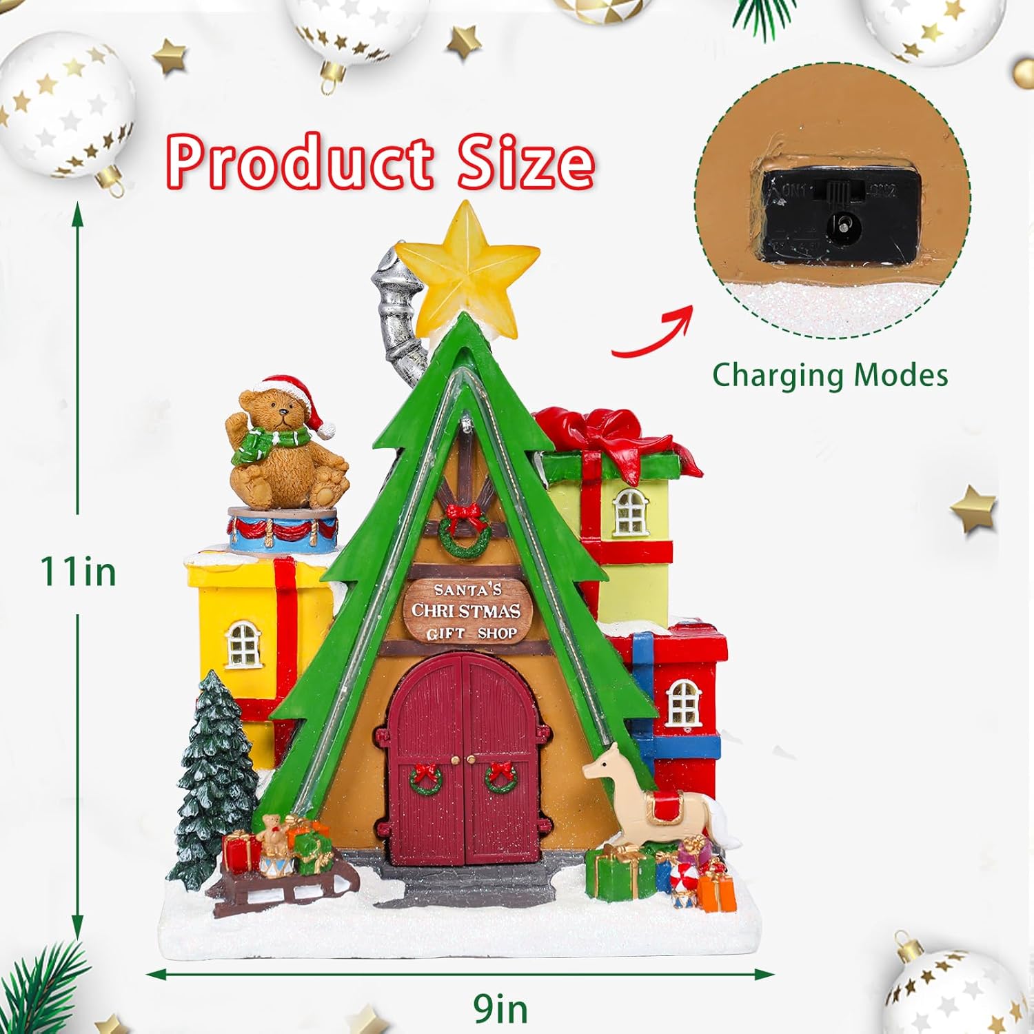 Dream Garden Animated Santa House with LED Lights