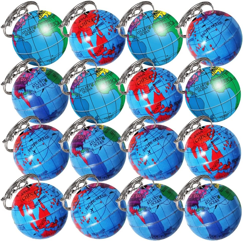 ArtCreativity Globe Keychains for Kids Set of 12