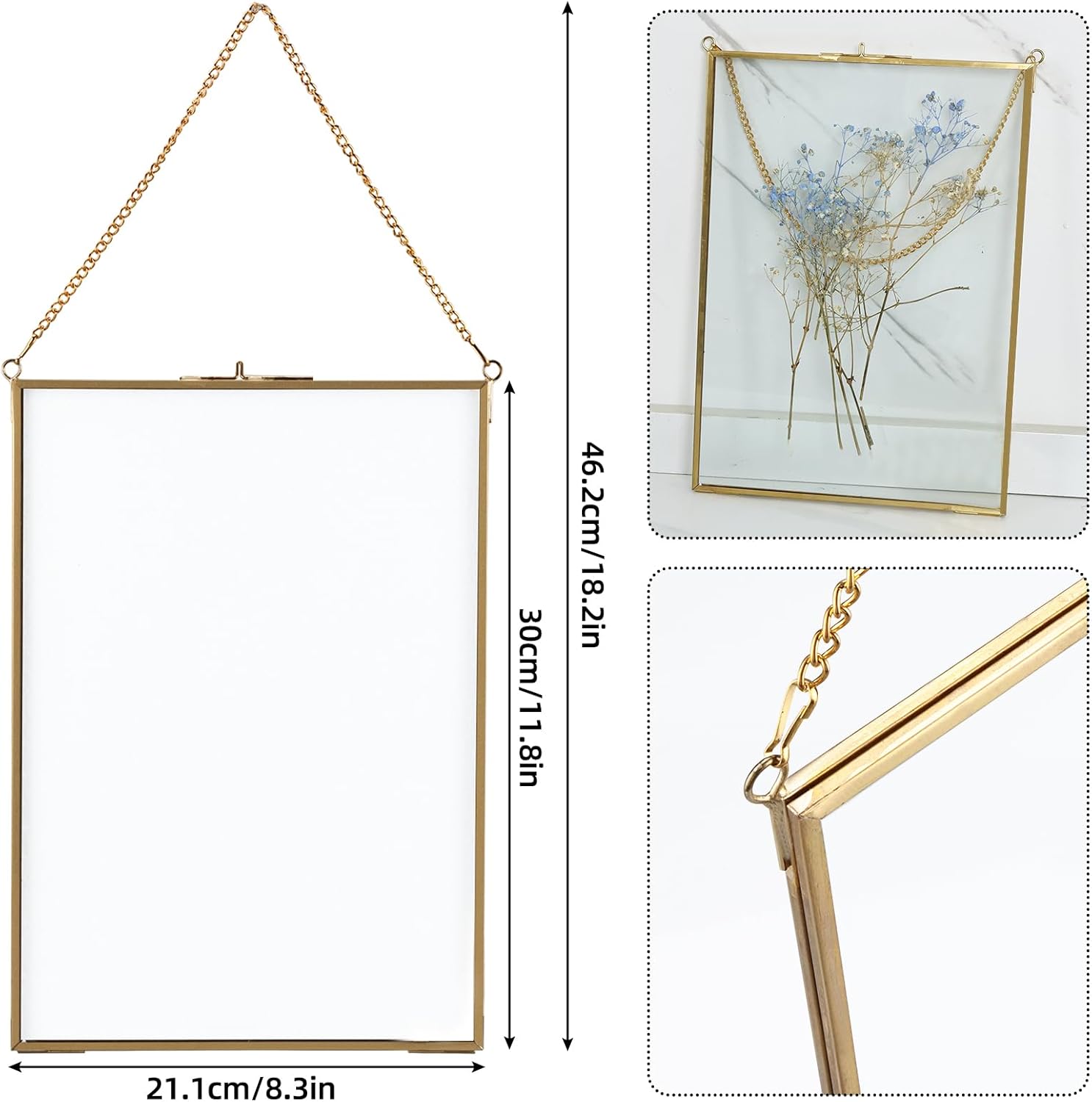HighFree Double Glass Floating Frame for Dried Flowers