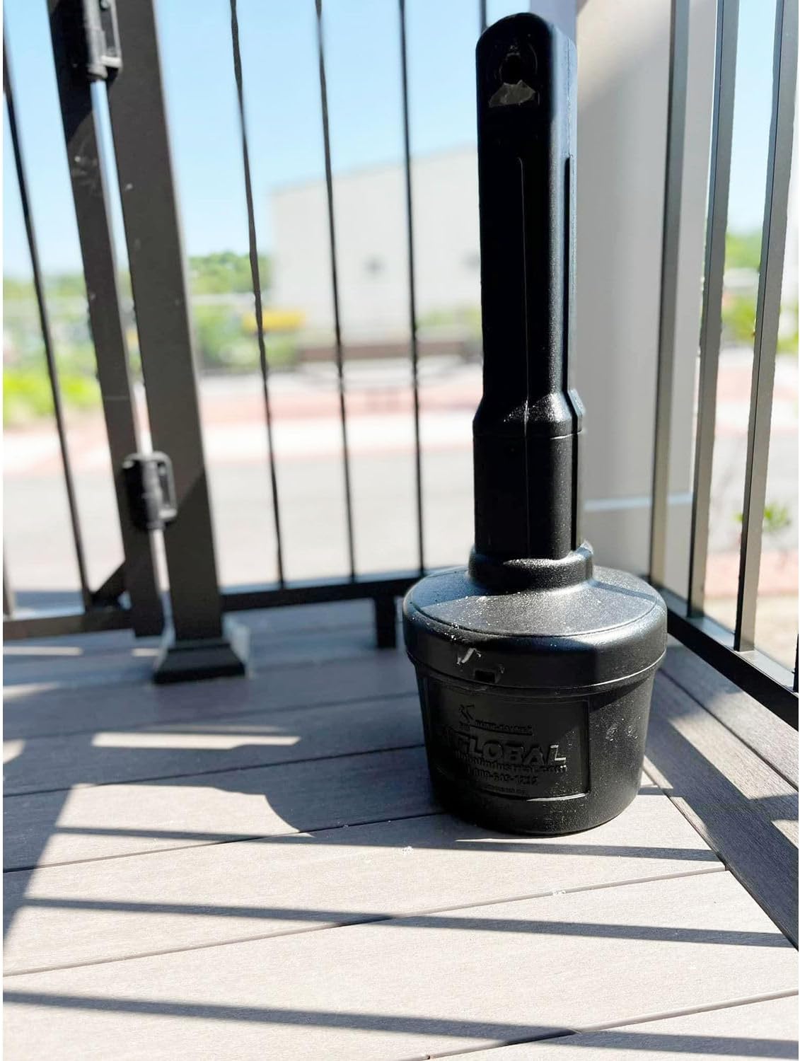 Global Industrial Outdoor Patio Ashtray with Round Base and 15 Gallon Capacity