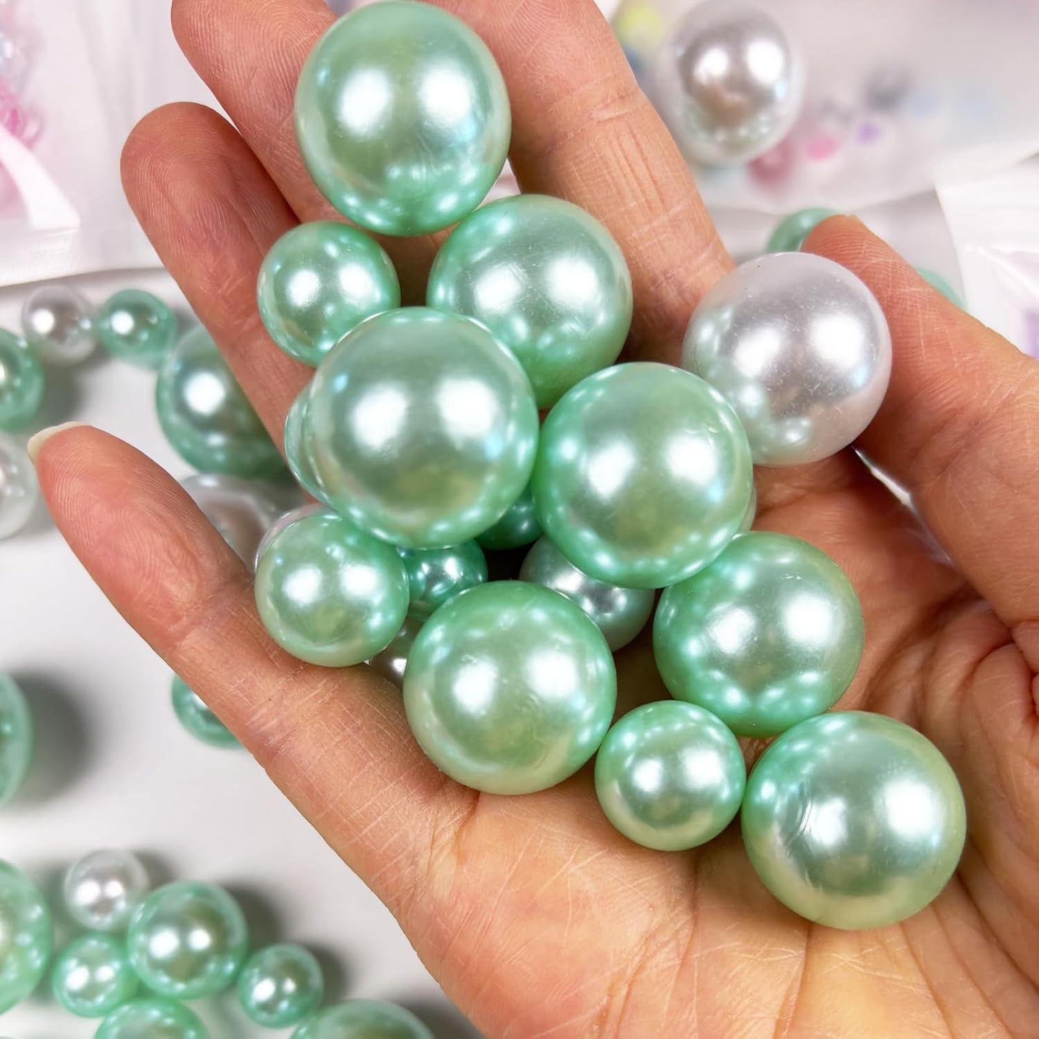Floating Pearls Vase Filler 105pcs 1000 Transparent Beads