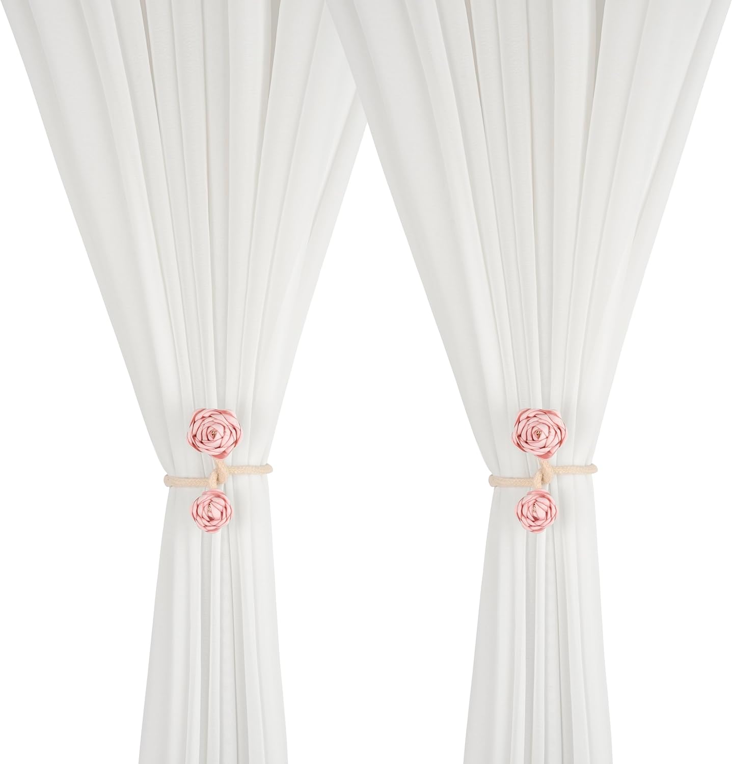 SUQ I OME 2-Piece Handmade Artificial Flower Curtain Holdbacks