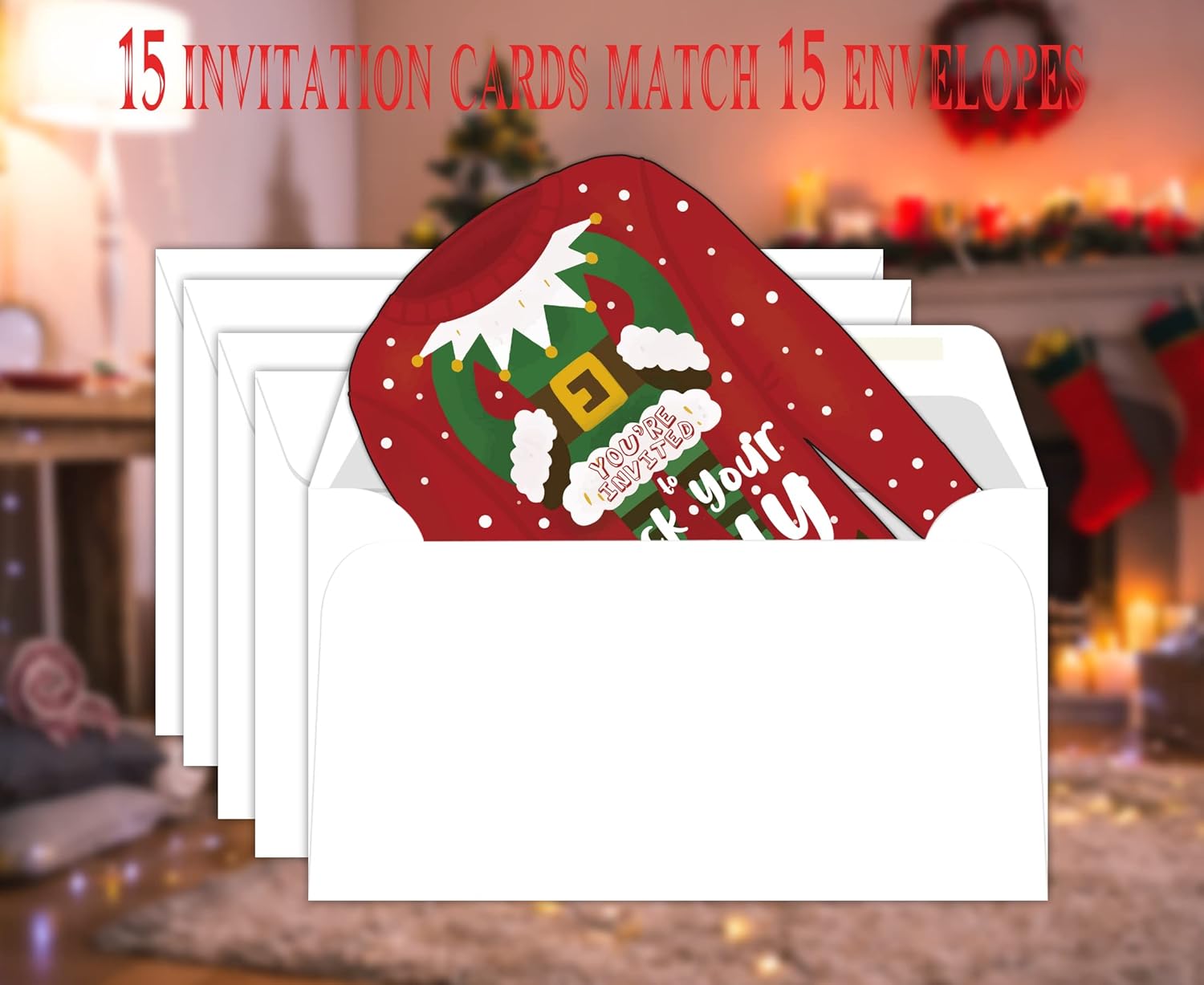 Pazag Christmas Party Invitations Alien Card Set