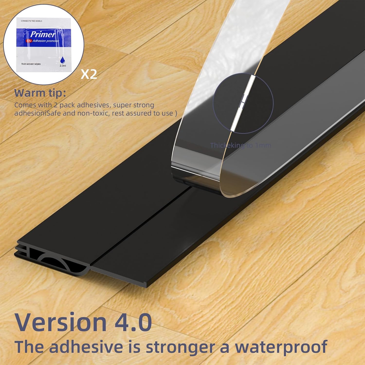 Black Door Draft Stopper 39 Inches Weather Seal