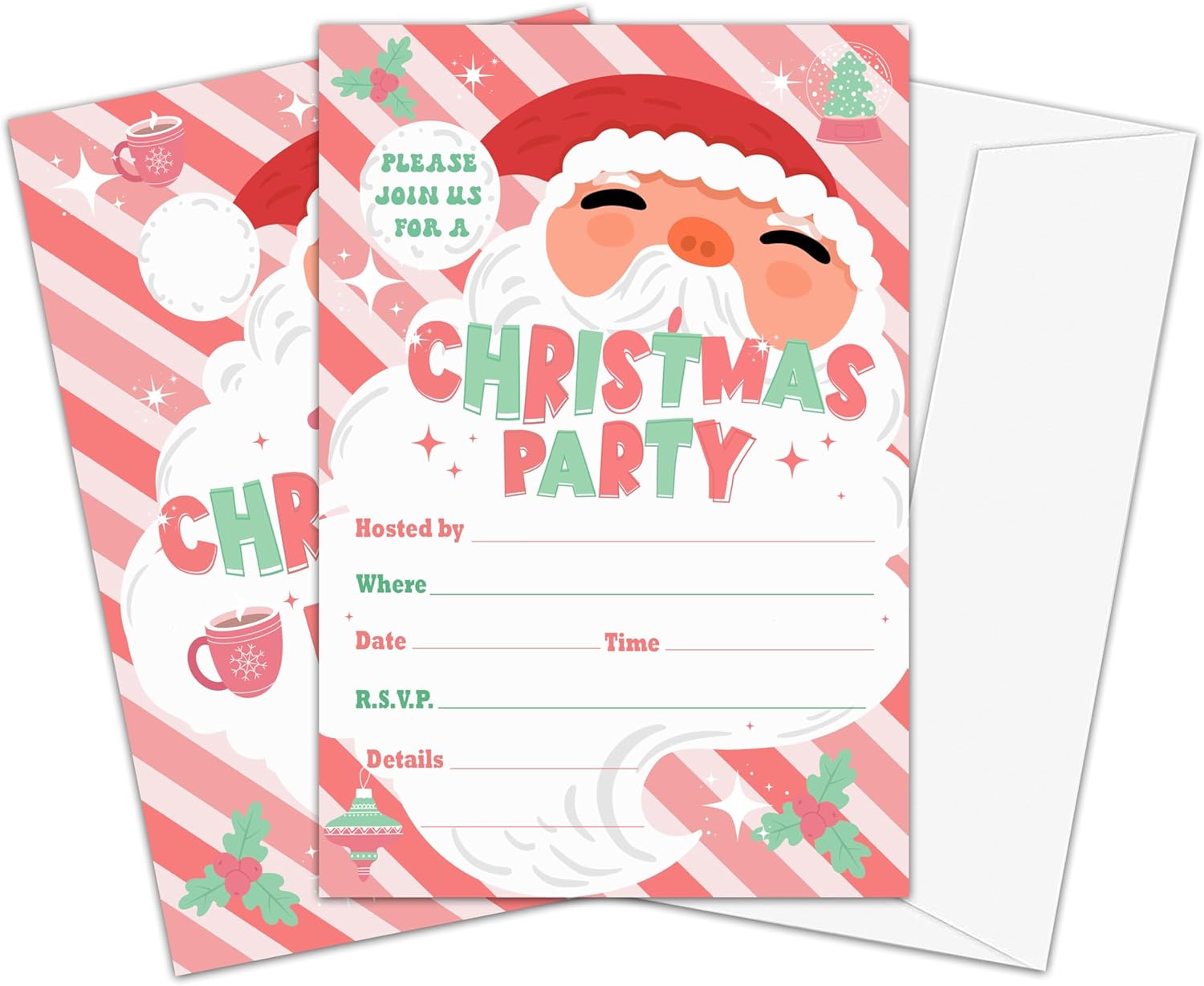 Christmas Party Invitations with Envelops