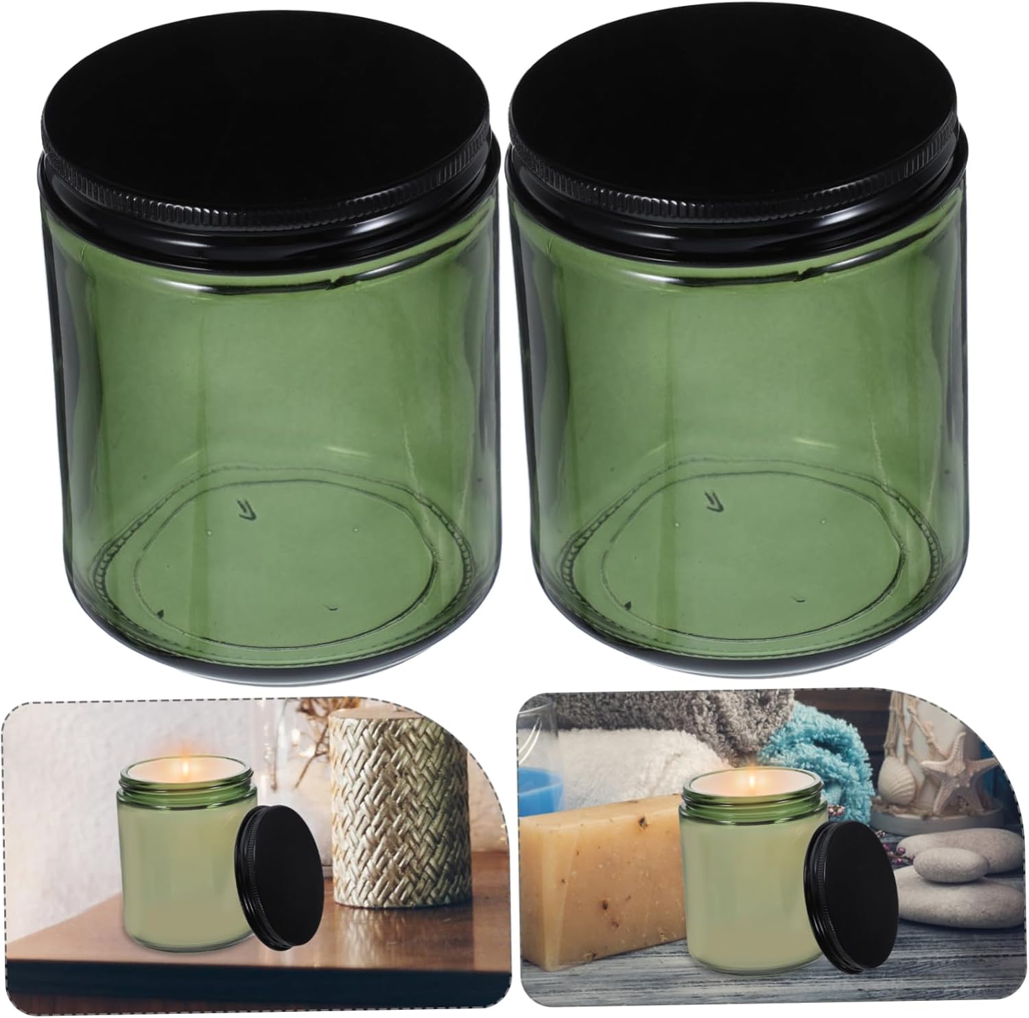 12pcs Glass Candle Tins for Aromatherapy and Home Decor
