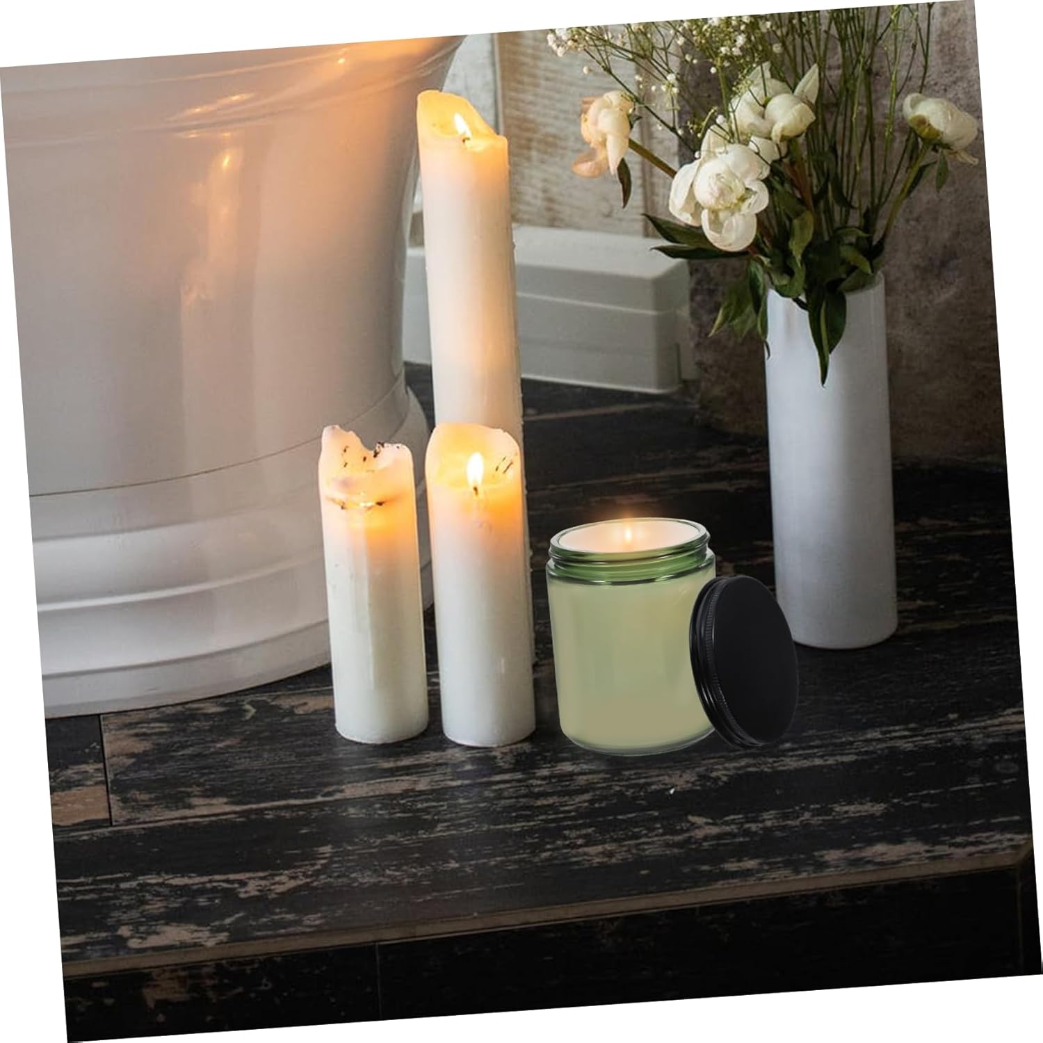 12pcs Glass Candle Tins for Aromatherapy and Home Decor