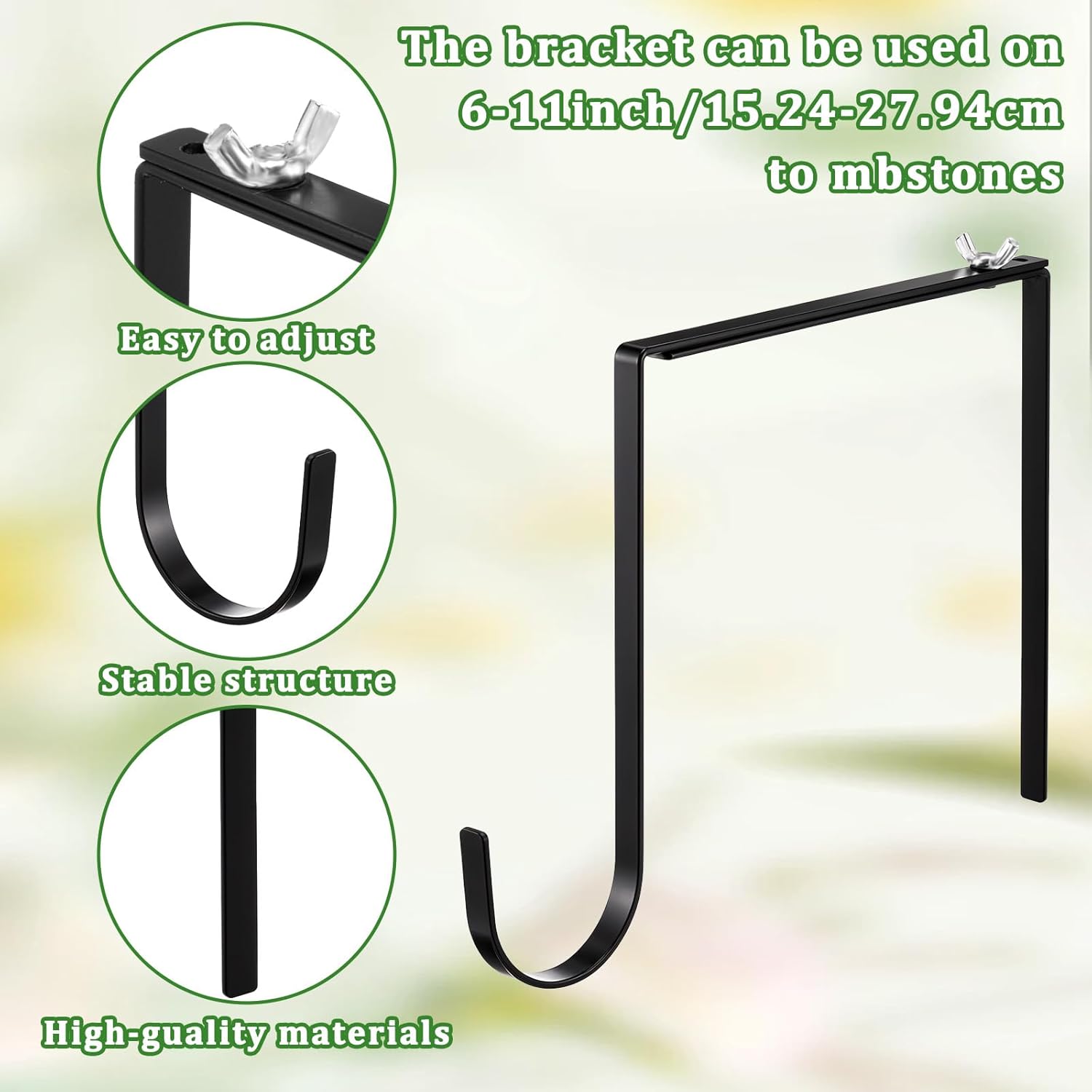 1 PCS Adjustable Wreath Holder for Cemetery Gravestone