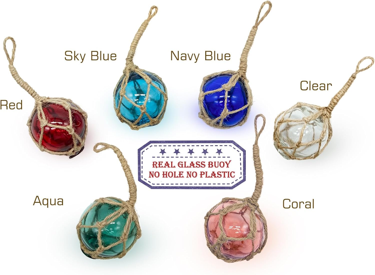 Sailingstory Glass Buoy Nautical Decorative Balls Set of 6