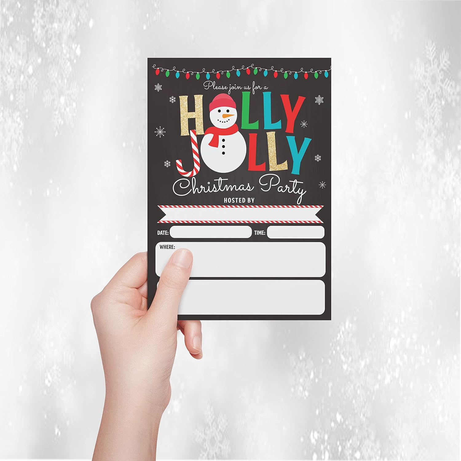 Holly Jolly Snowman Christmas Party Invite Set