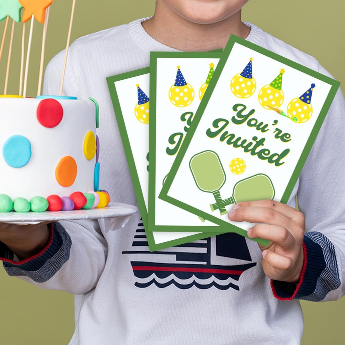 Pickleball Birthday Invitations Set 30 Cards 30 Envelopes