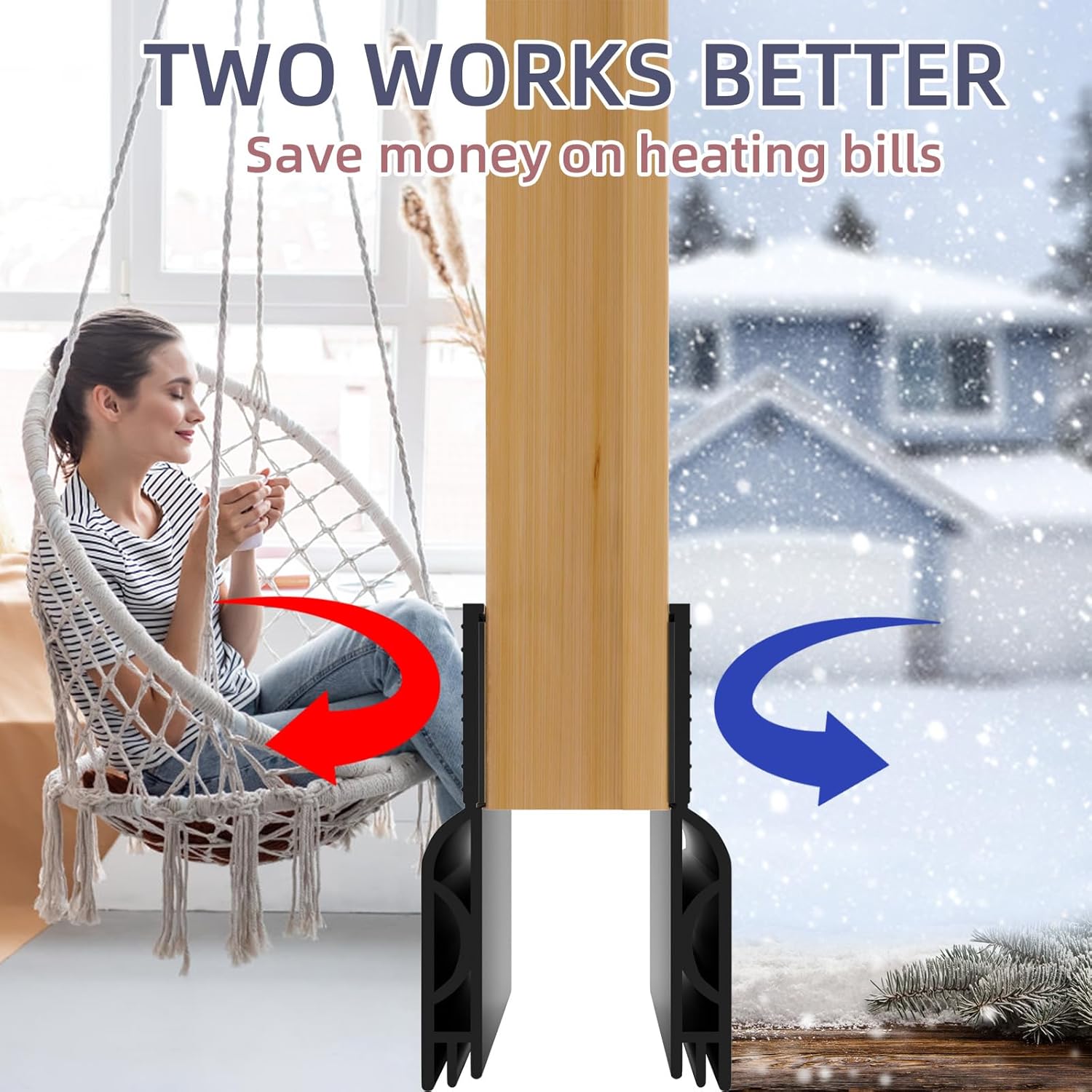 Black Door Draft Stopper 39 Inches Weather Seal
