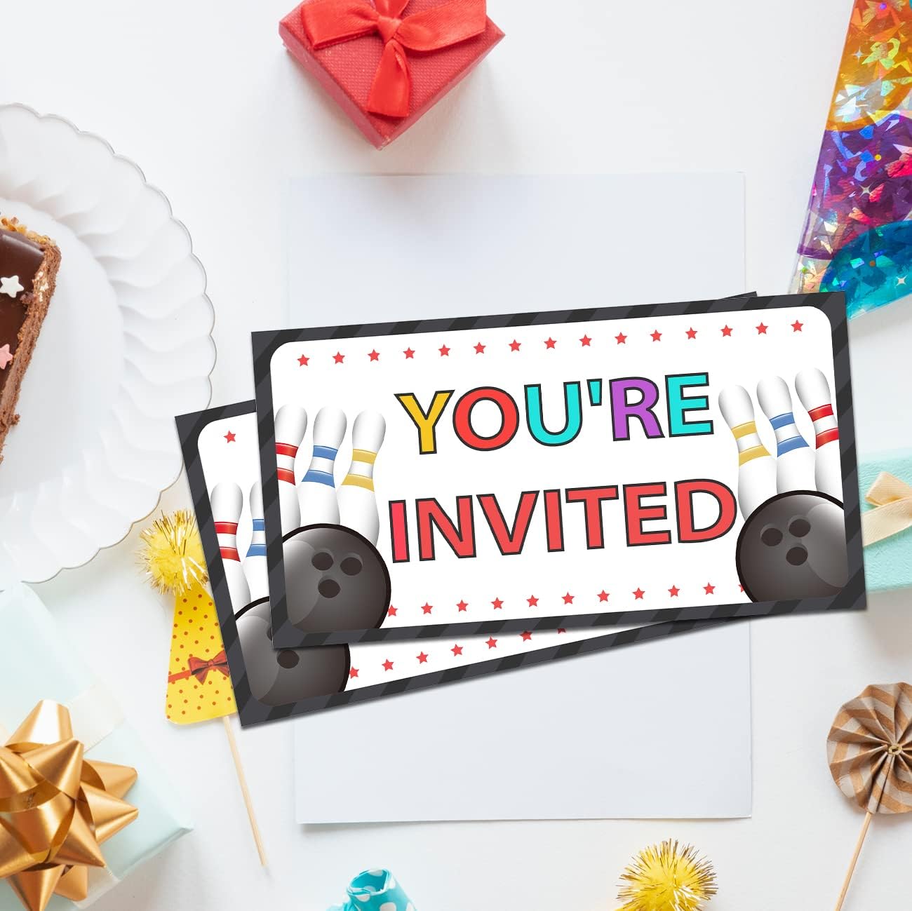 Bowling Birthday Party Invitations Set of 20 with Envelopes