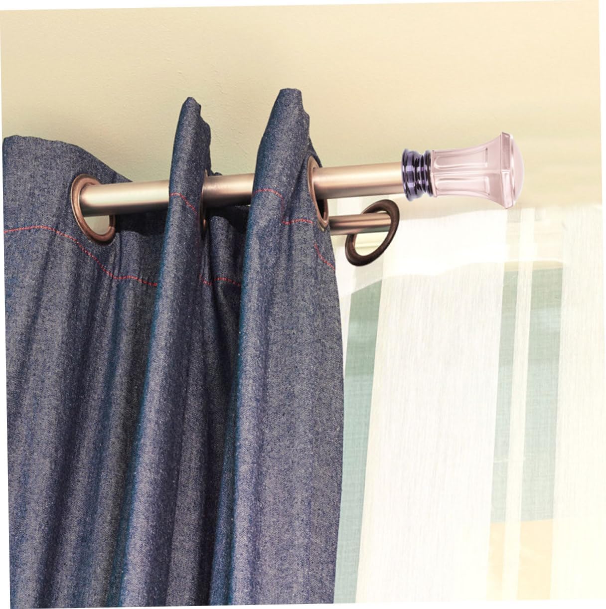 Stylish Plastic Rose Gold Curtain Rod Finials 4pcs