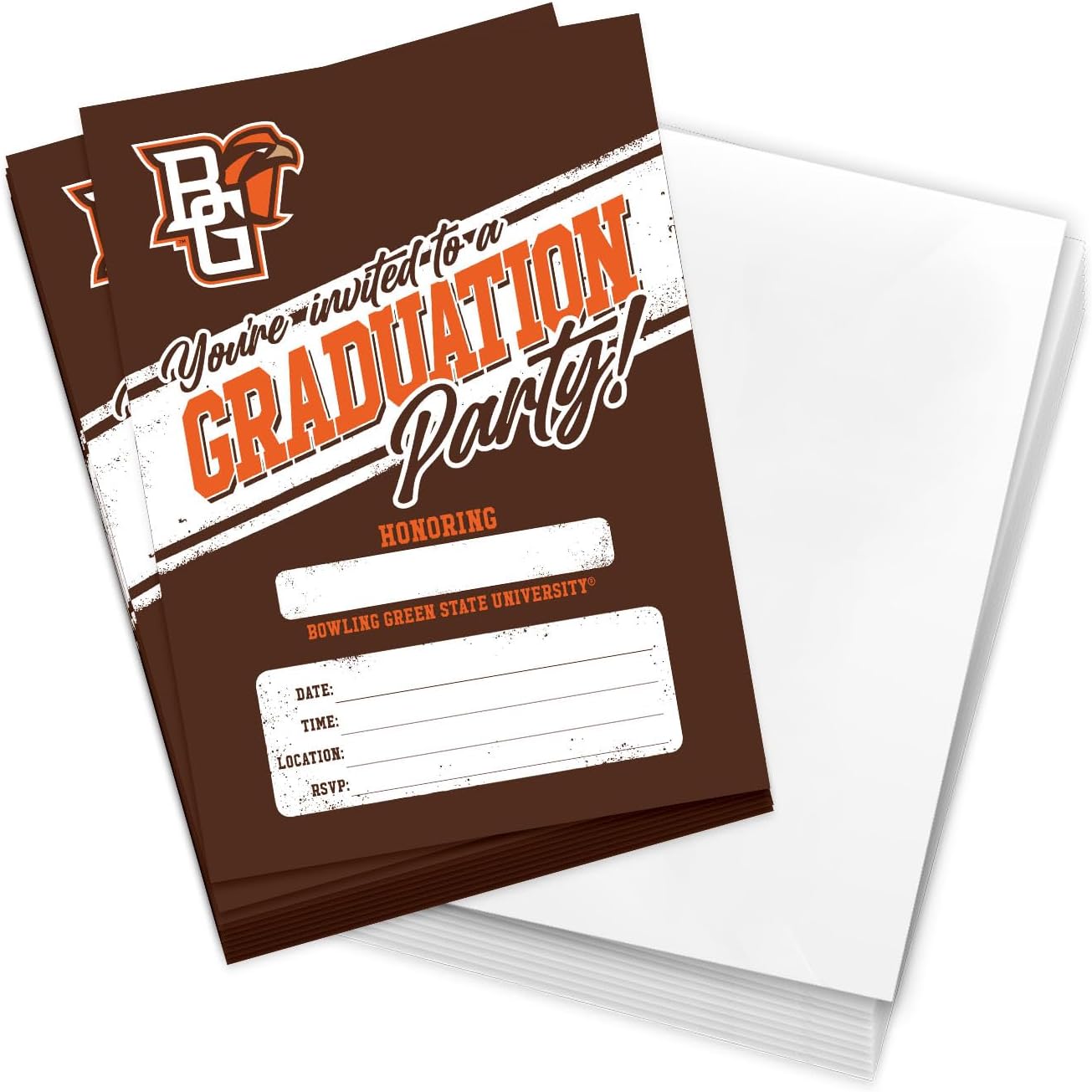 Desert Cactus BGSU Graduation Party Invitations 5x7 10 Count With Envelopes