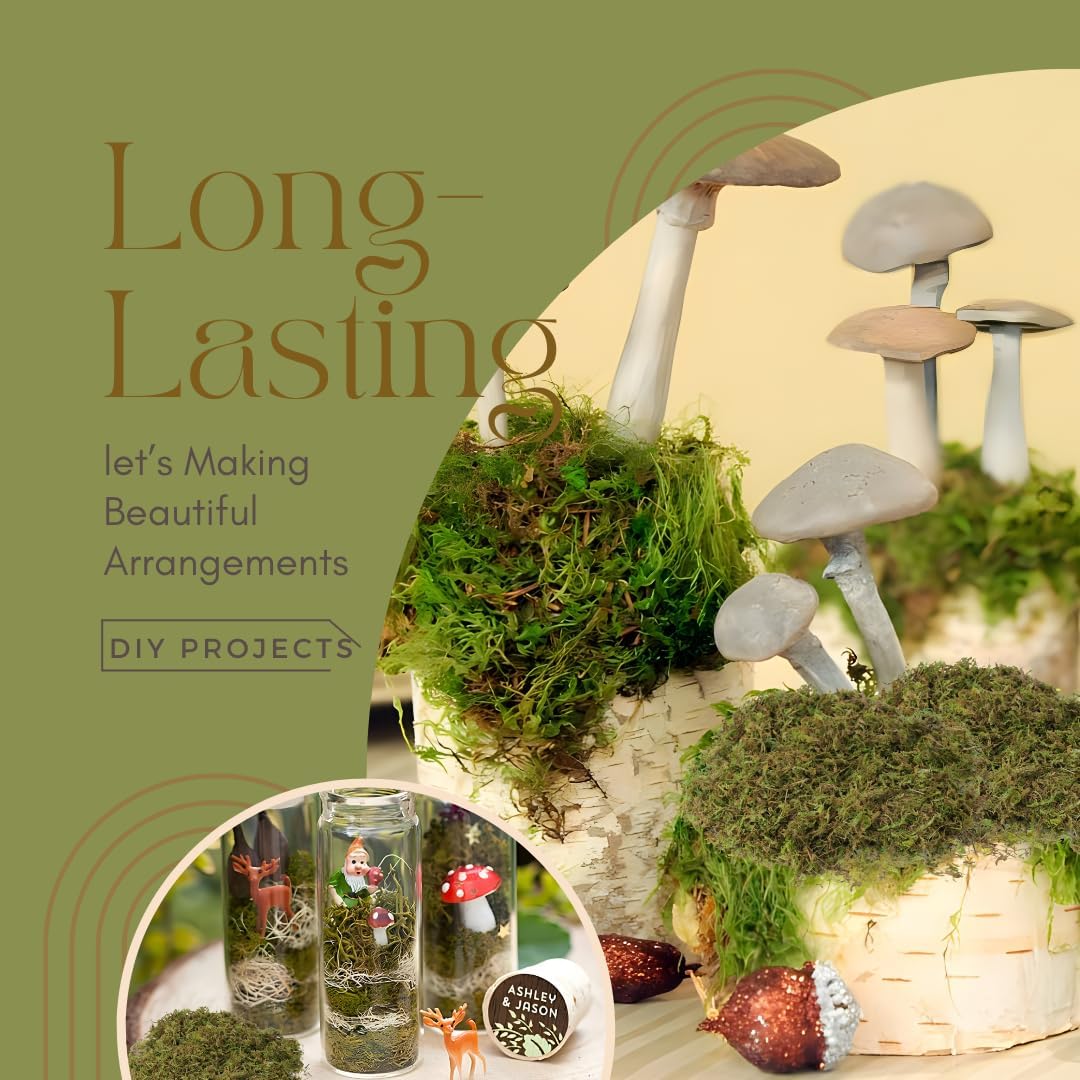 USMOLA Fake Green Moss for Potted Plants and DIY Crafts