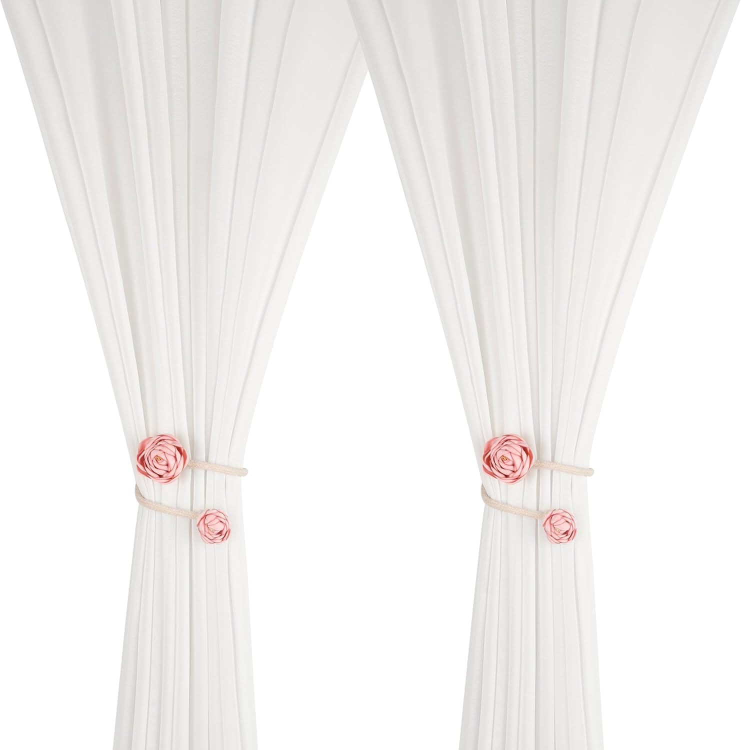 SUQ I OME 2-Piece Handmade Artificial Flower Curtain Holdbacks