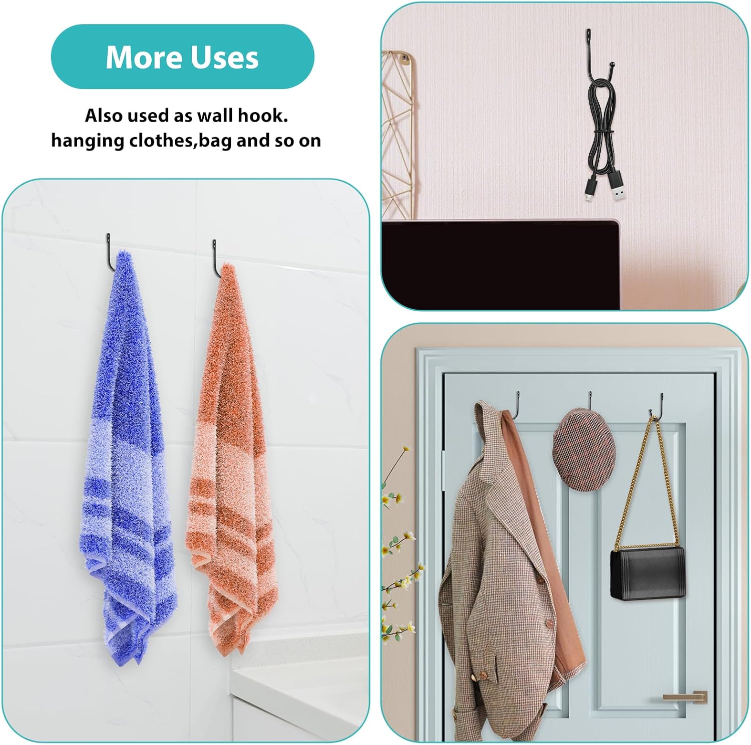 8 PCS Black Curtain Tie Backs Decorative Holders