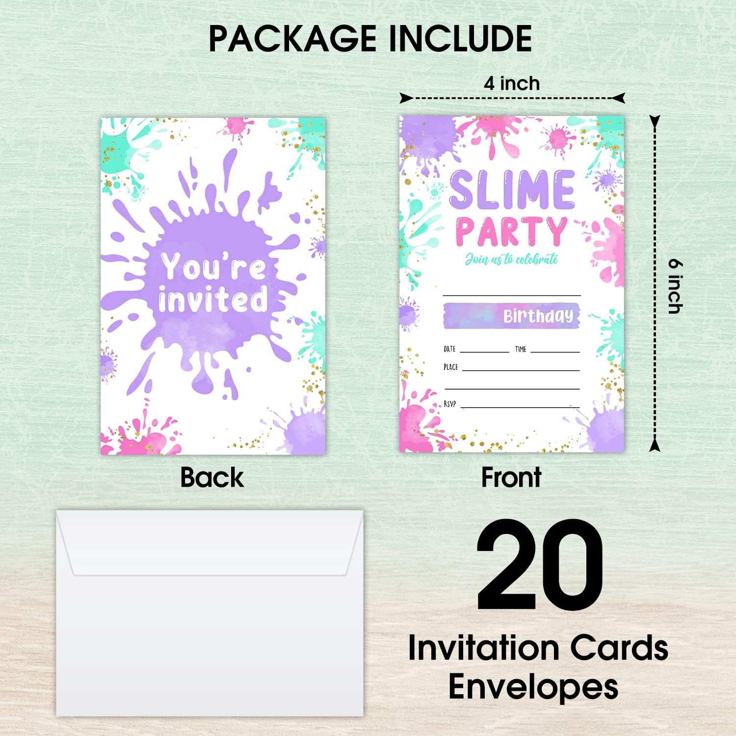 LWBEO Art Birthday Invites with Envelopes