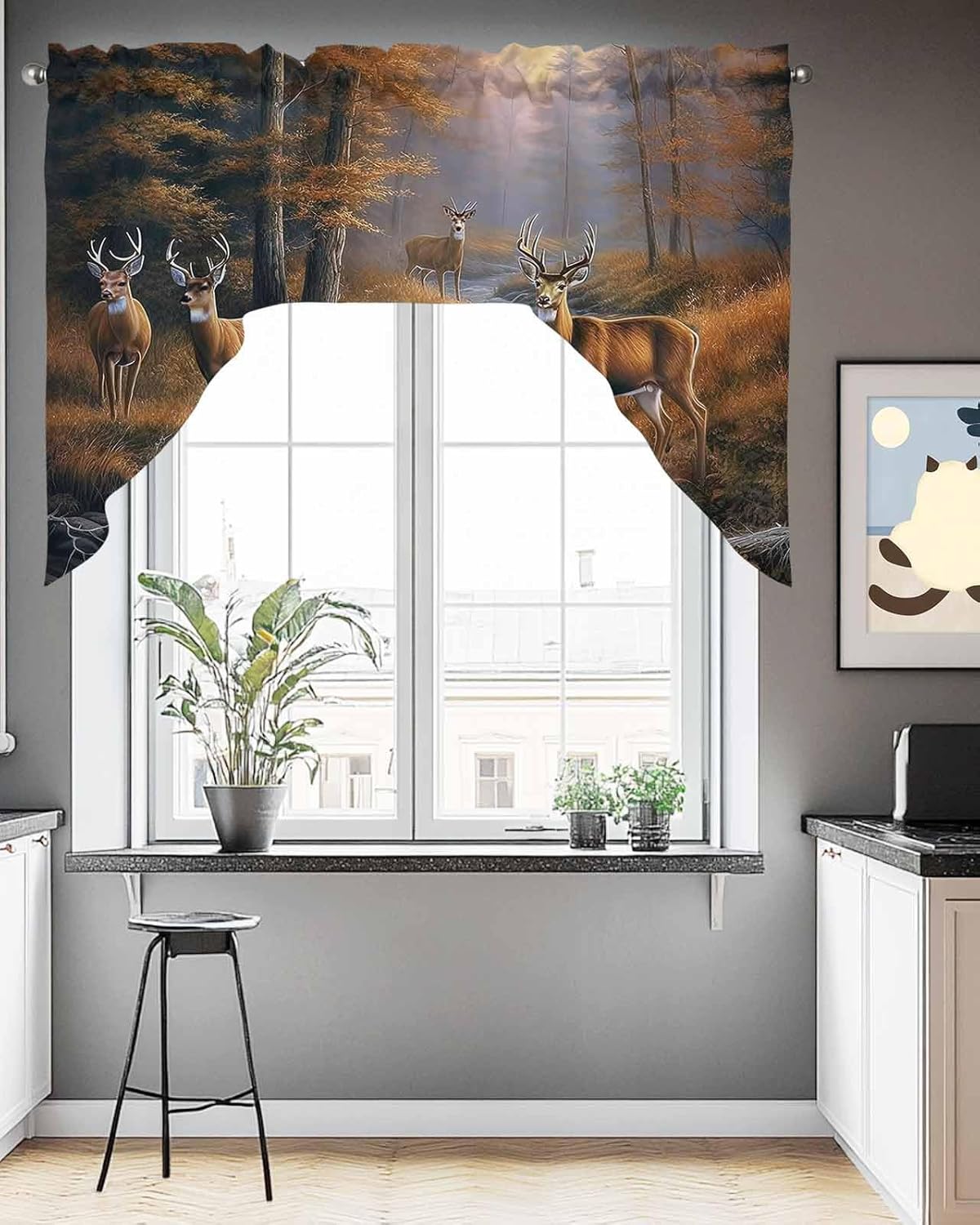 Swag Valance Curtains 56x36 Inch for Window
