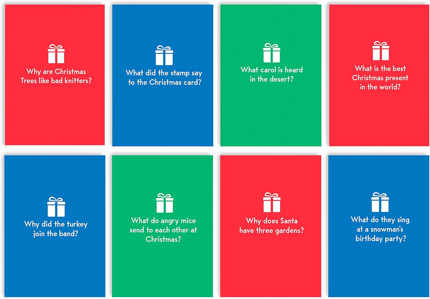 Huxters Christmas Cracker Jokes Cards Pack of 8