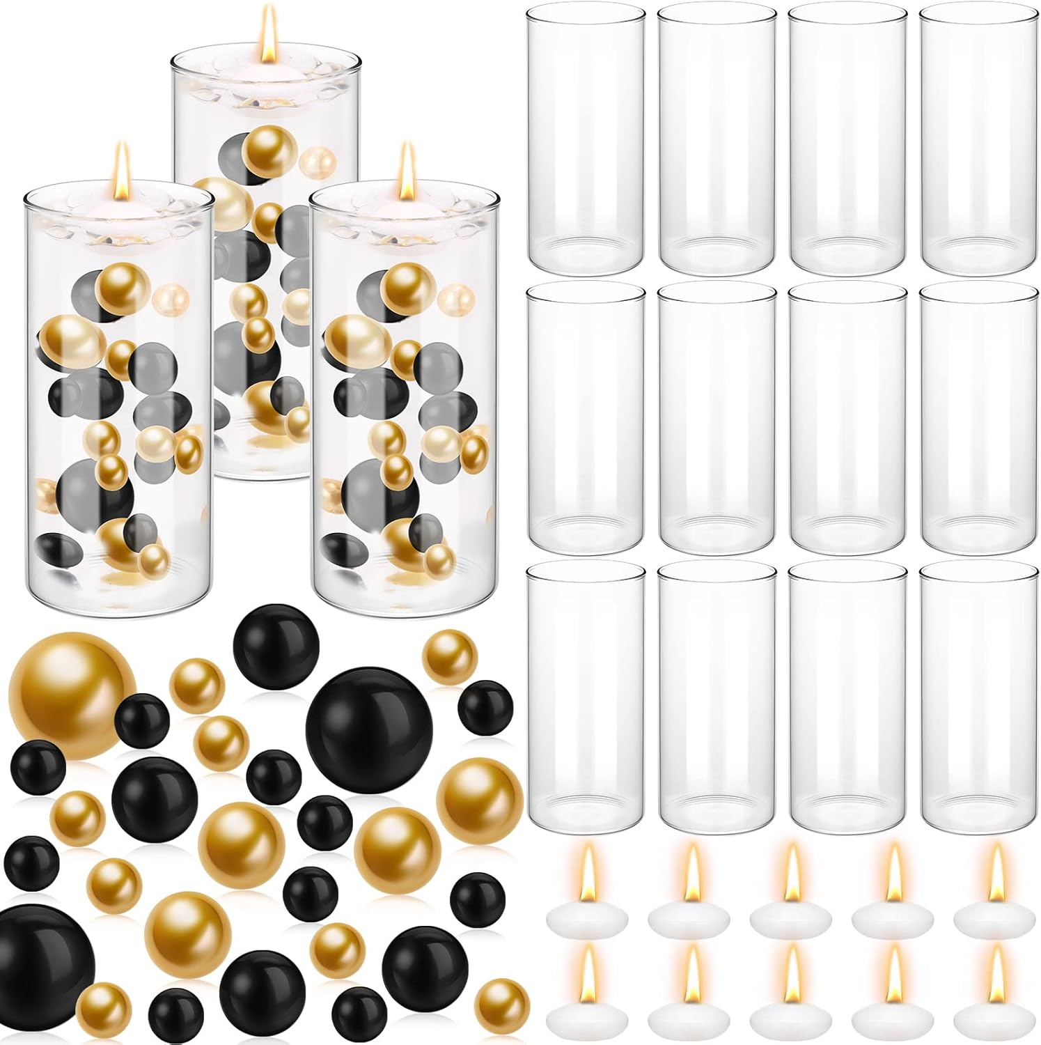 Nuanchu 20156 Pcs Centerpiece Vase Decor Set