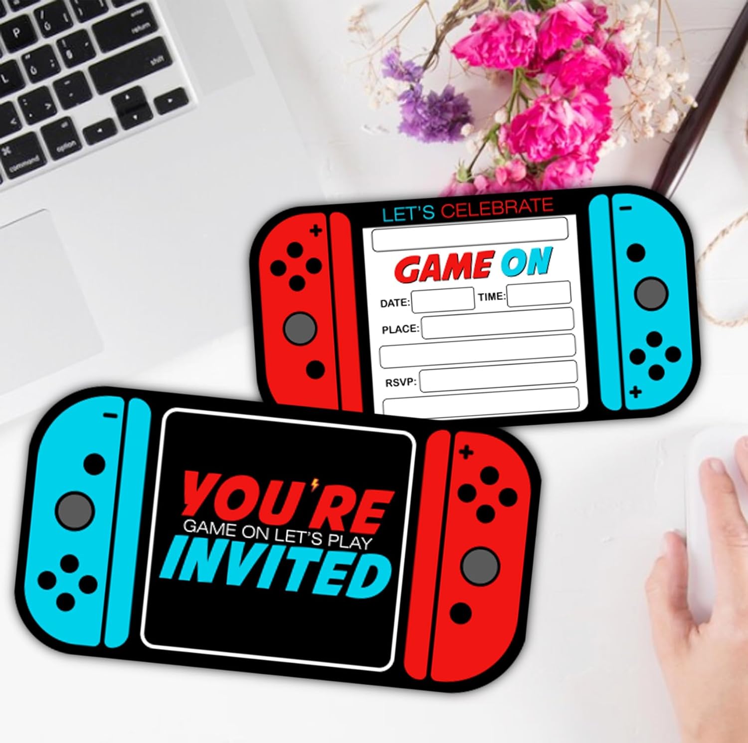 Video Game Birthday Party Invitation Cards 30 Set