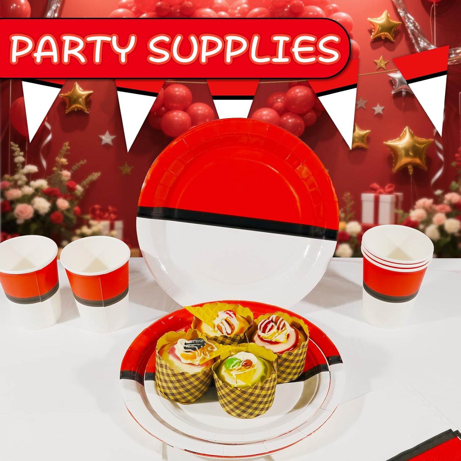 76 Pcs Cartoon Animation Birthday Party Supplies Plates
