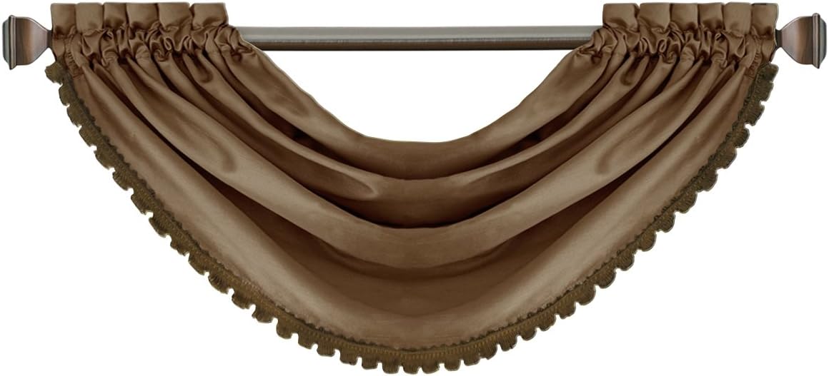 Elrene All Seasons Waterfall Window Valance 52x36 Antique Gold