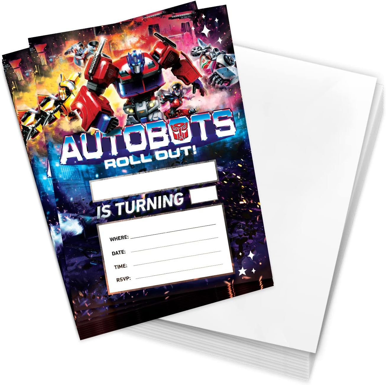 Desert Cactus Transformers Birthday Invitations 10 Piece Set With Envelopes