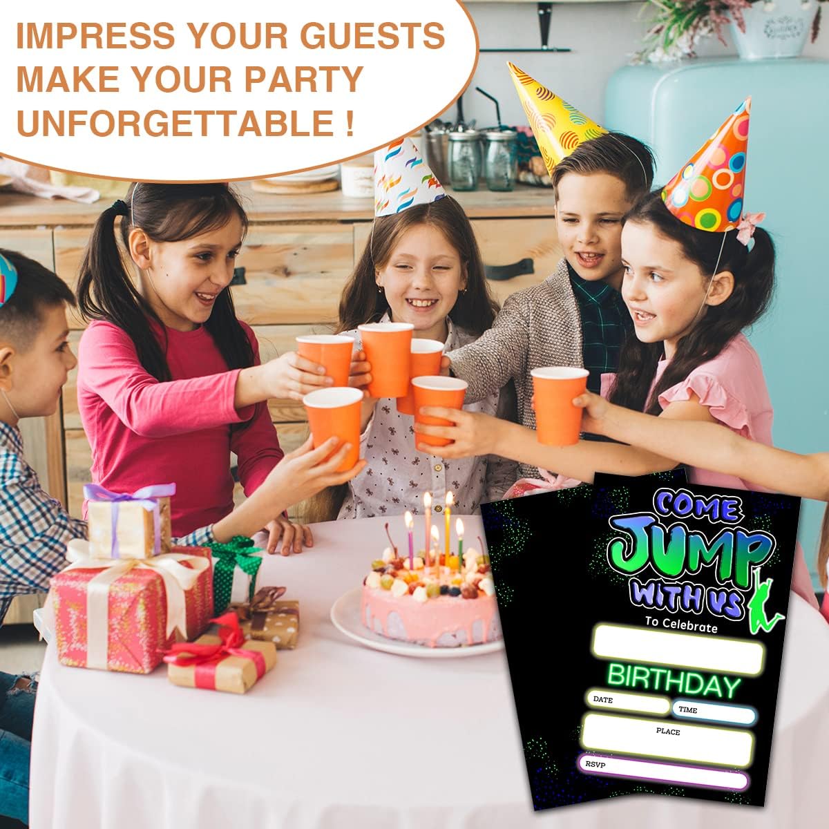 Come Jump With Us Birthday Invite 4x6 Double Sided