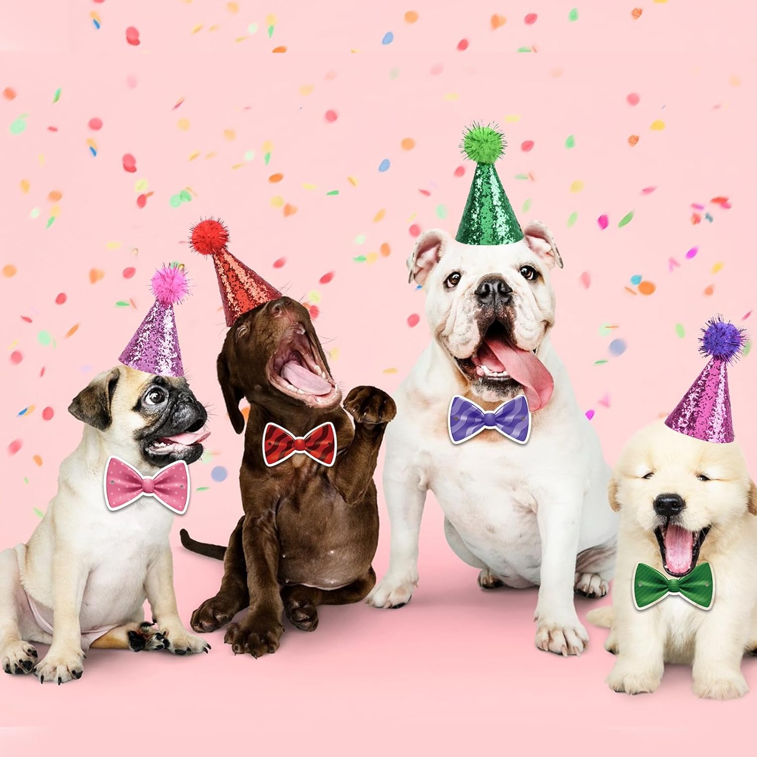Delaimastor Mini Party Hats with Bow Ties 10 Pack
