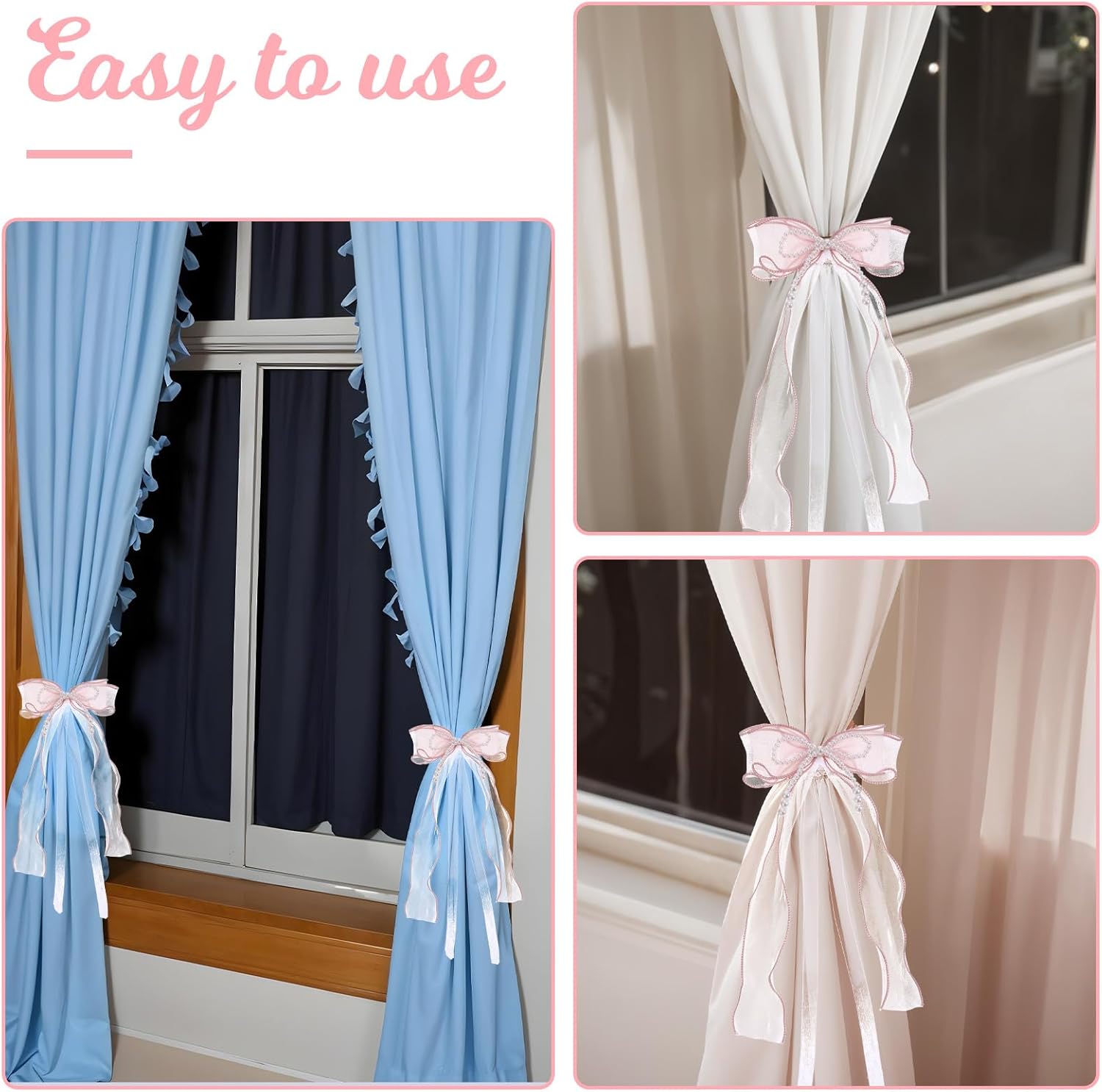 Pink Butterfly Curtain Tiebacks 2 PCS