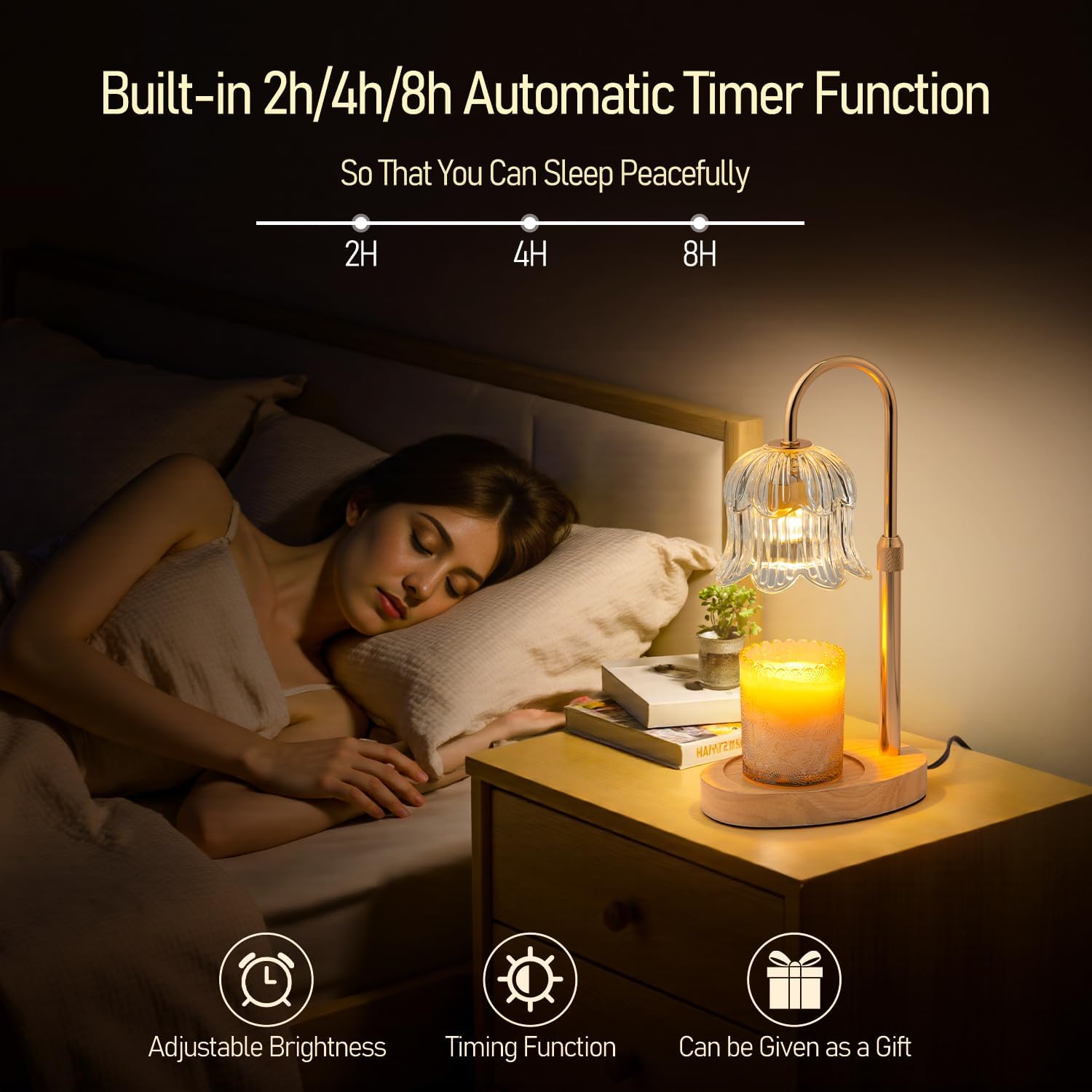 YDSP Candle Warmer Lamp with Timer and Adjustable Height