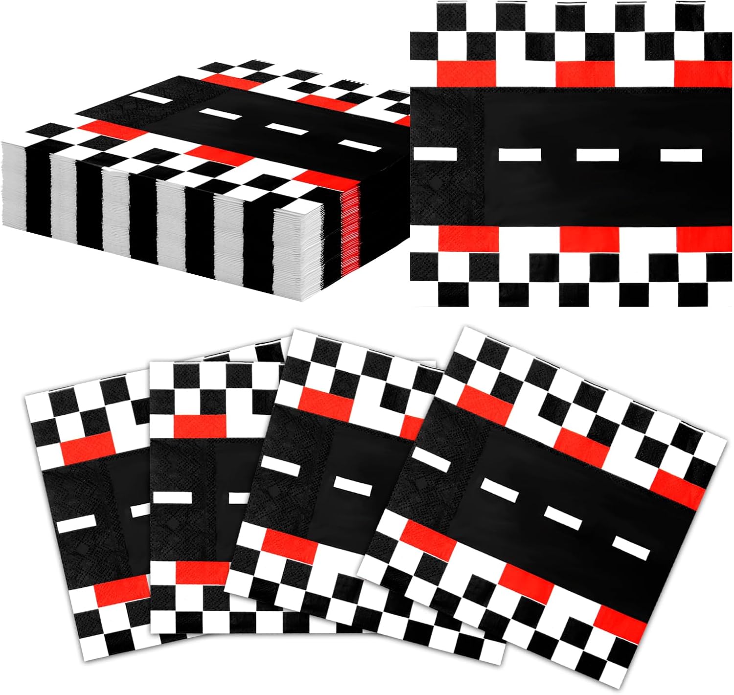 50 Pcs Racing Car Checkered Napkins for Parties