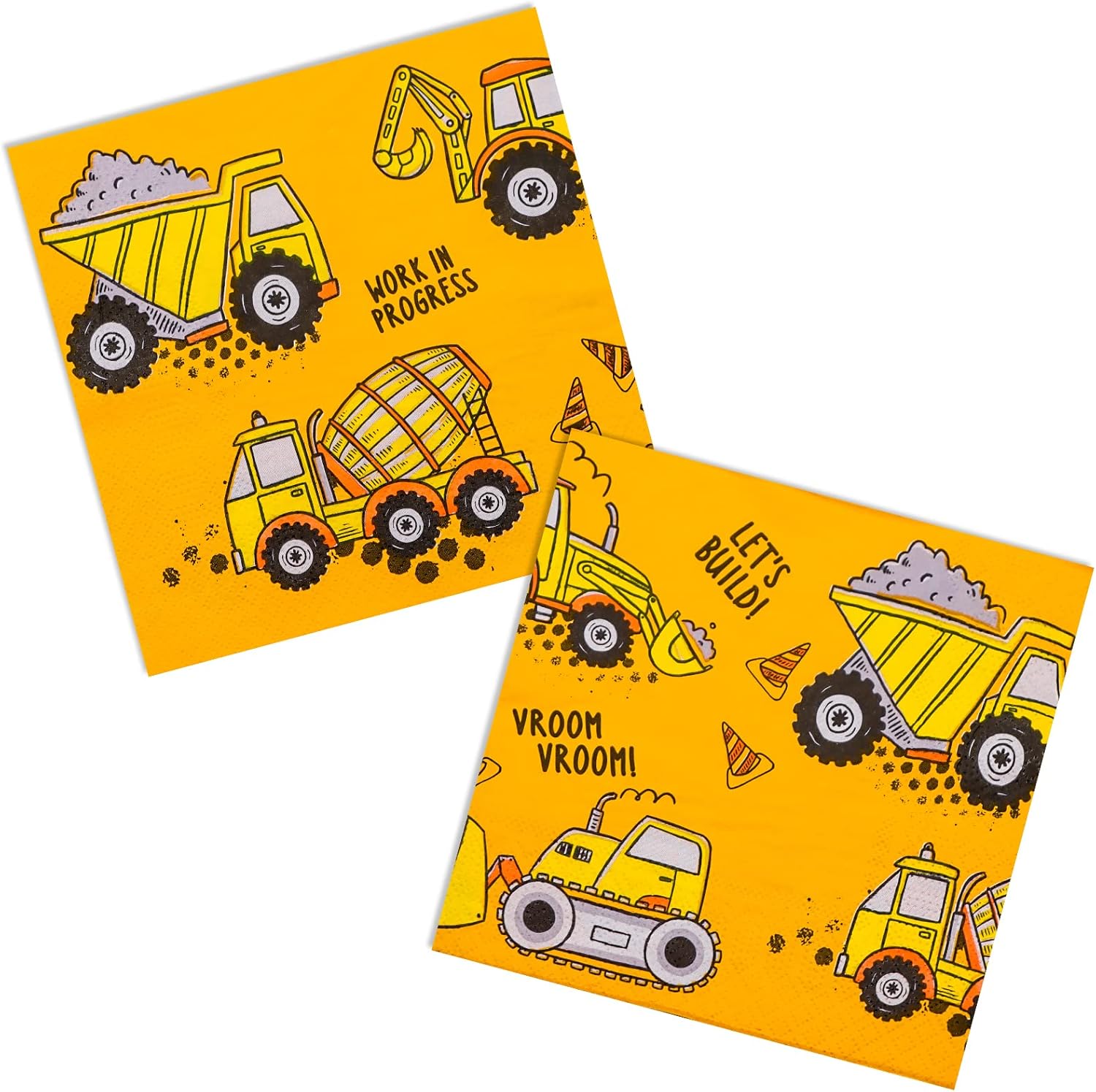 DYLIVeS Construction Party Napkins Set 65 Inch Pack of 50