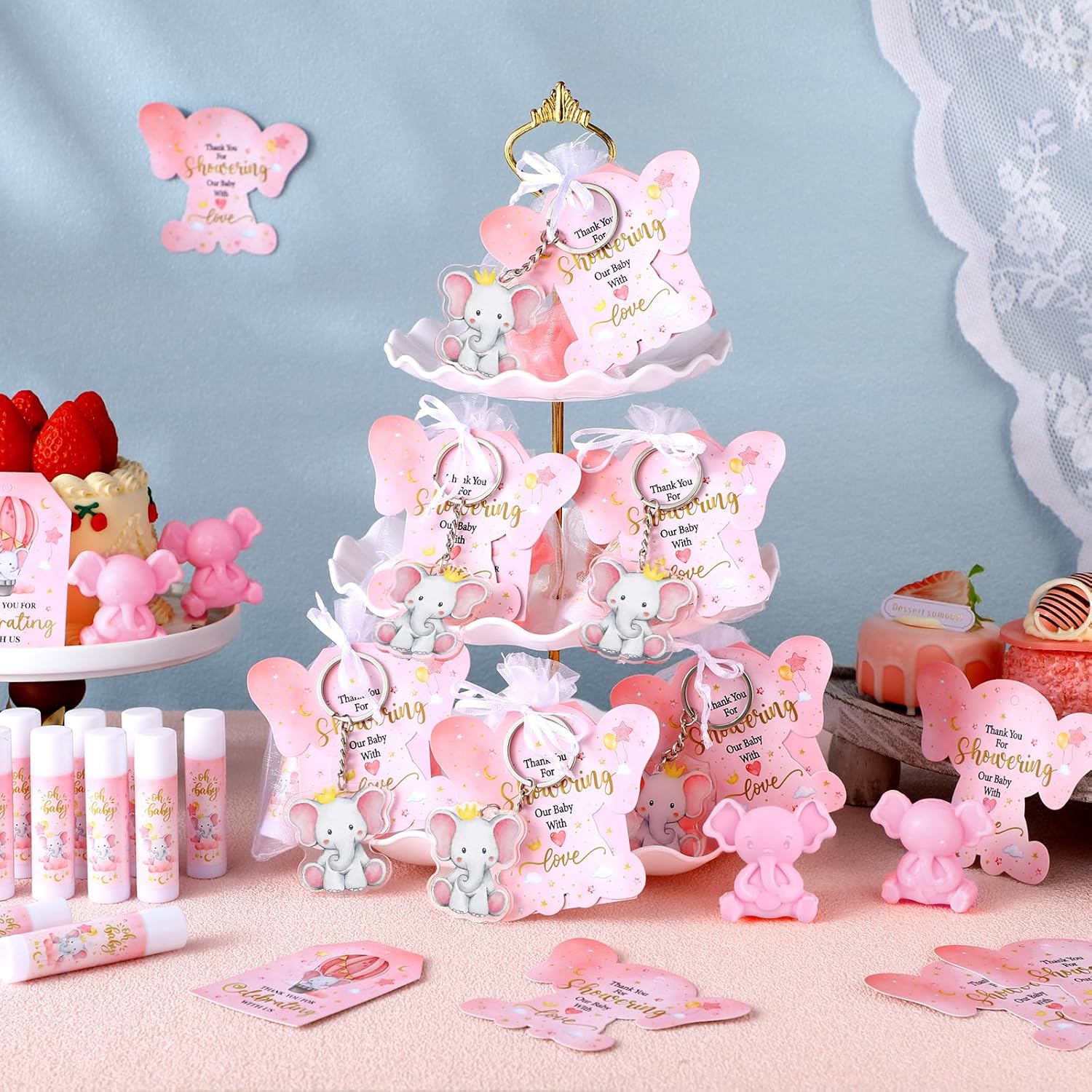 Dansib Baby Shower Favors Keychain Pack for Boys Girls