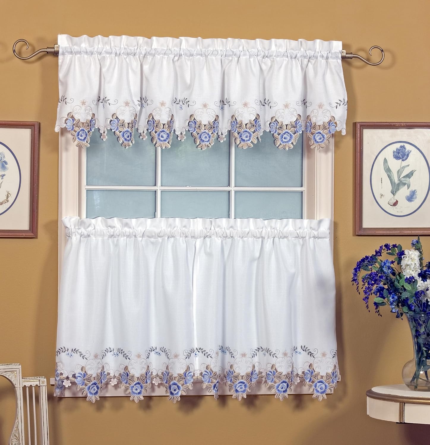 Todays Curtain Verona Reverse Embroidery Valance 14 In