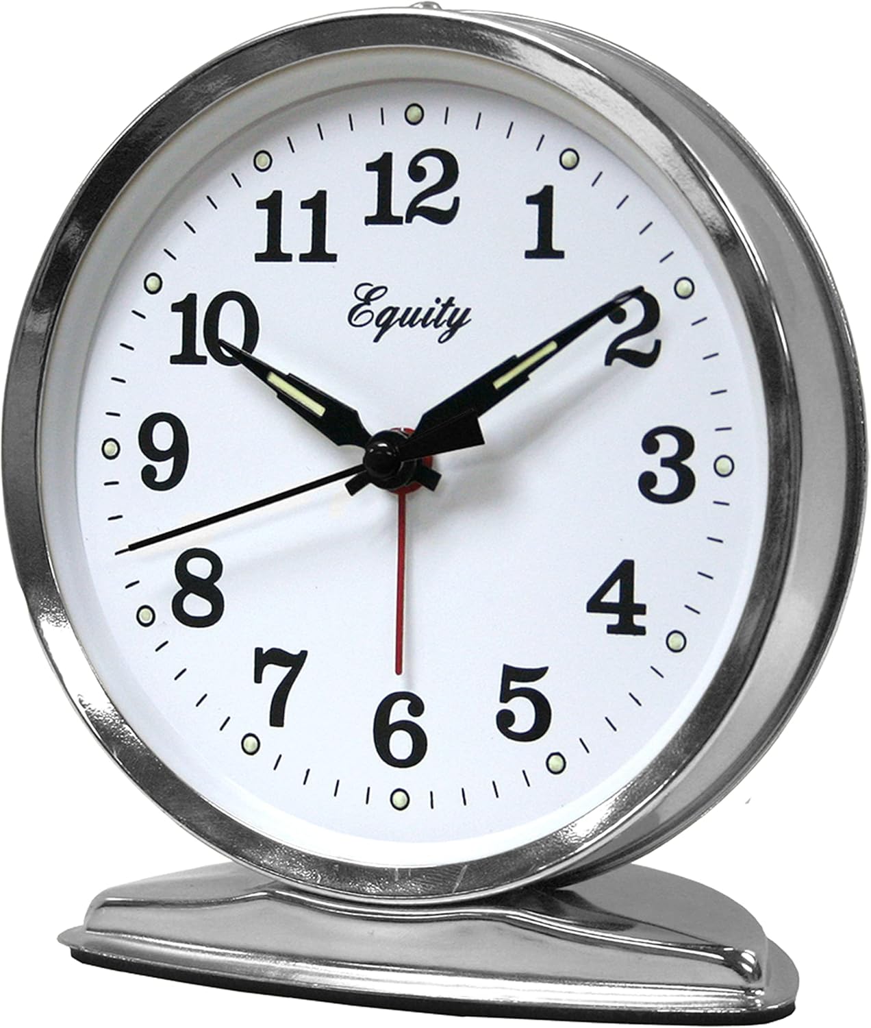 Equity 24014 Wind Up Loud Bell Metal Alarm Clock Pack of 1 Silver